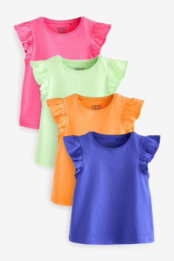 Multi 100% Cotton Vests 4 Pack (3mths-7yrs)