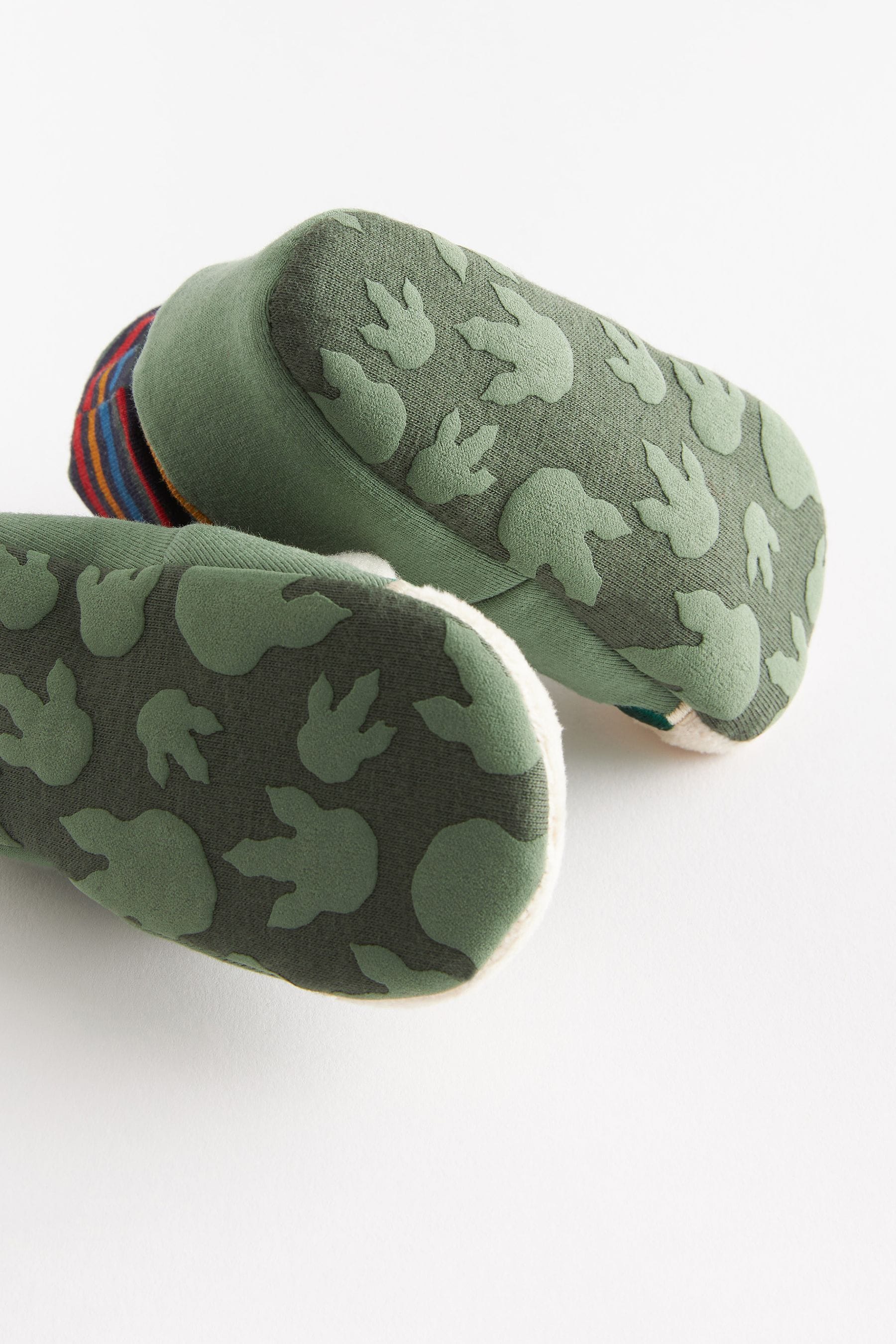 Green Dinosaur Sensory Sock Top Baby Shoes (0-2mths)