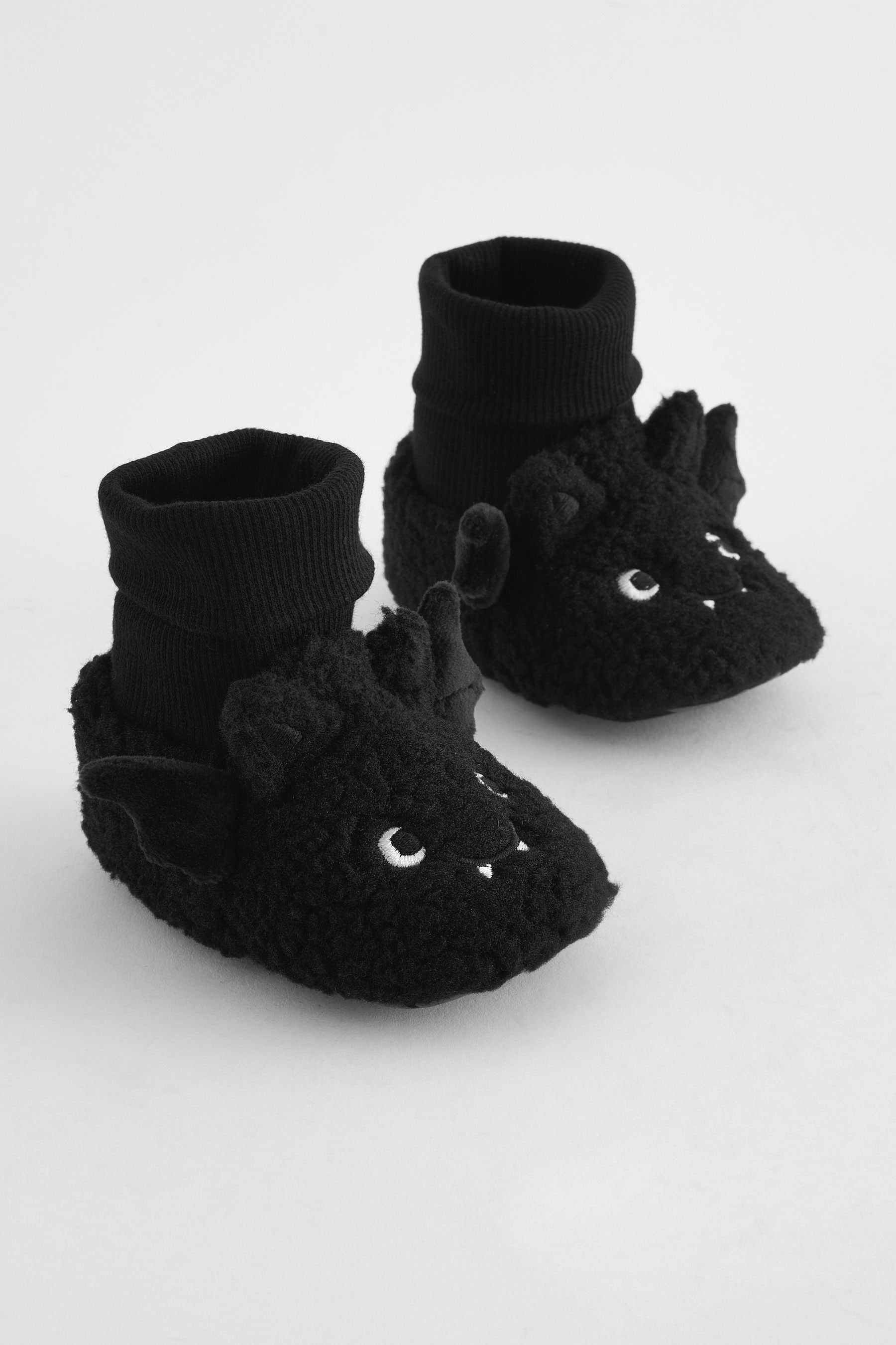 Black Bat Sensory Sock Top Baby Booties (0-2mths)