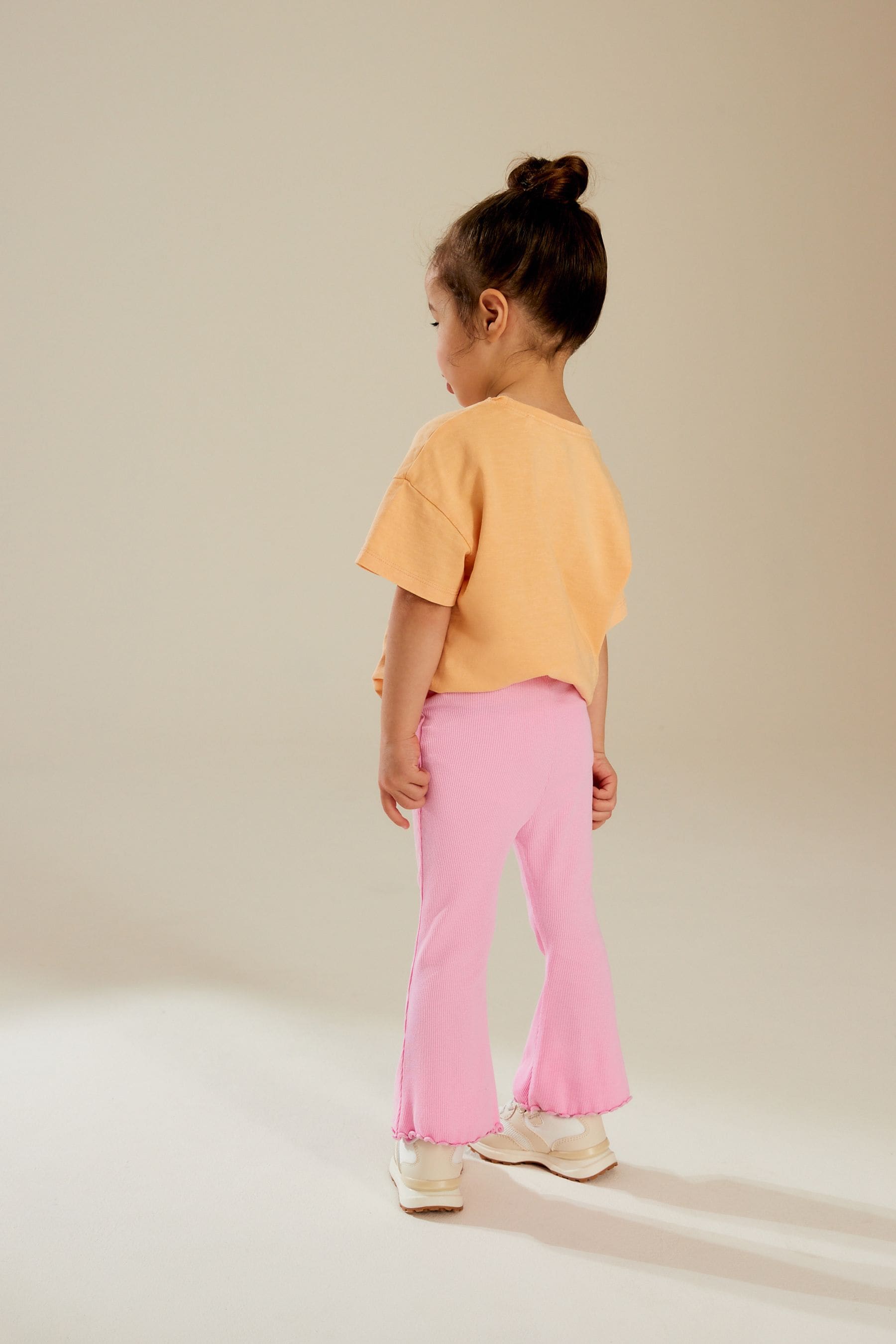 Bright Pink Rib Flare Leggings (3mths-7yrs)