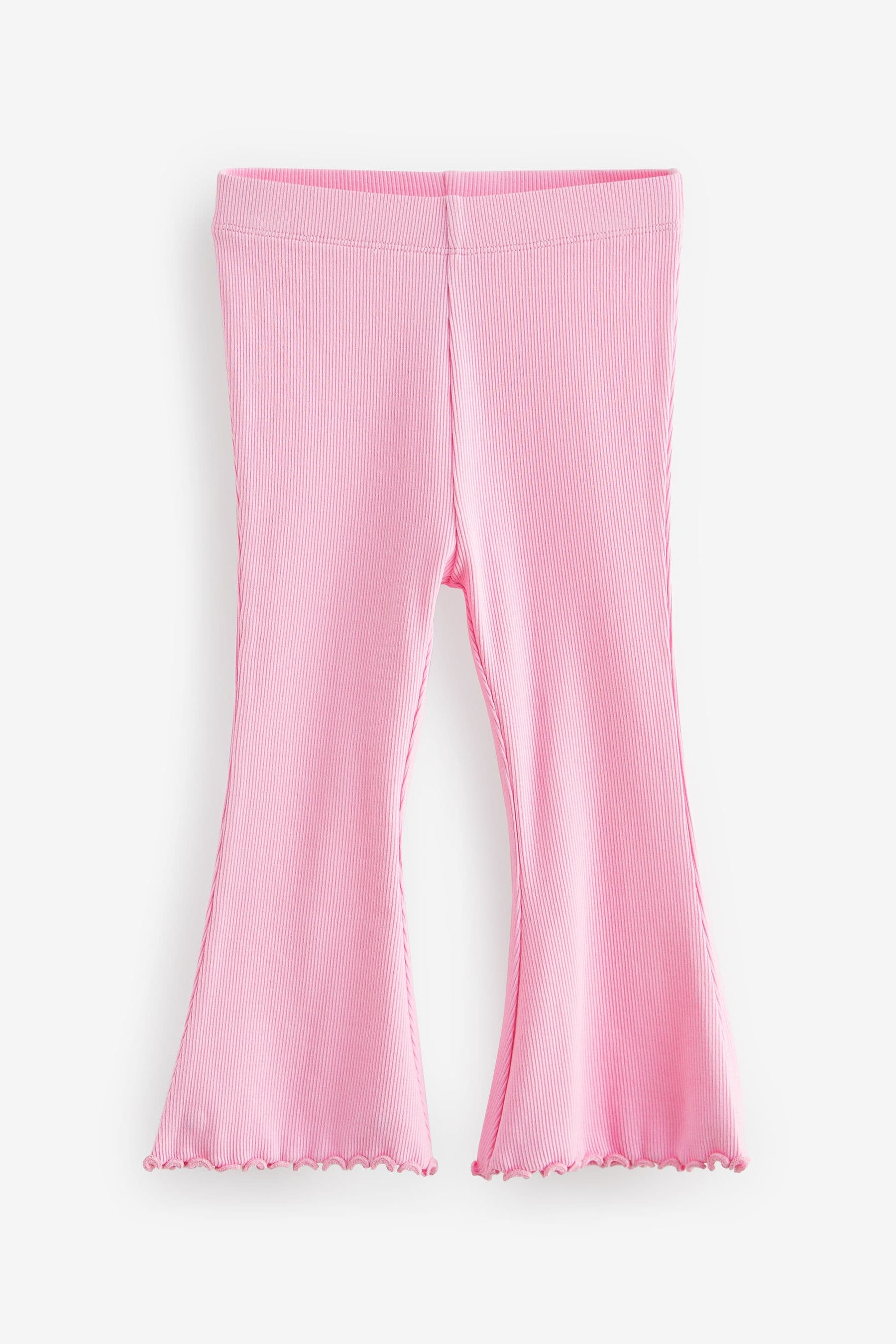 Bright Pink Rib Flare Leggings (3mths-7yrs)