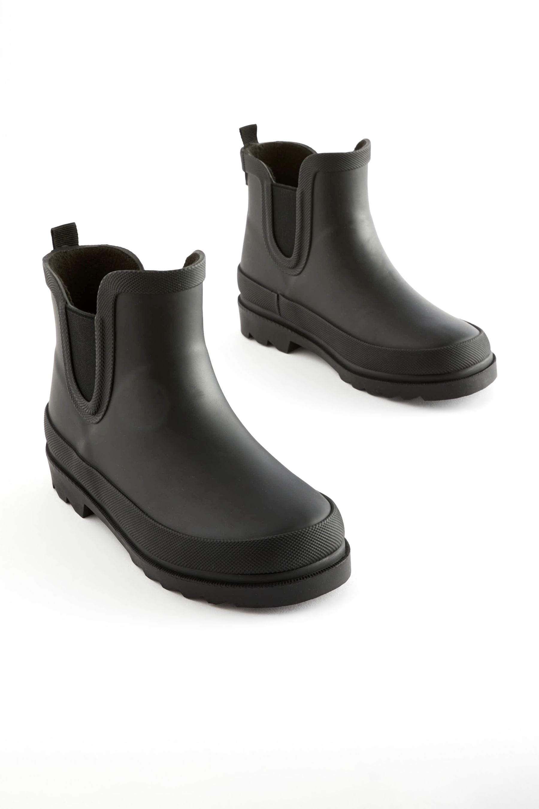 Black Warm Lined Ankle Wellies