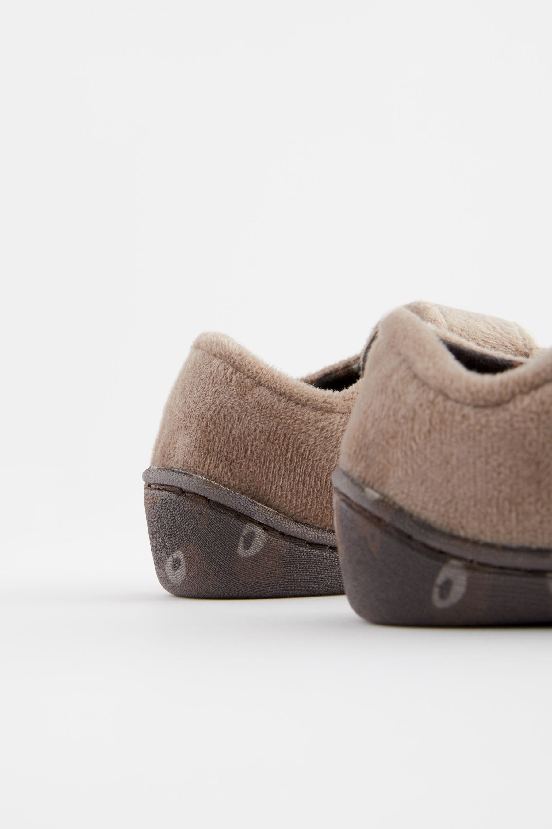 Brown Bear Touch Fastening Cupsole Slippers