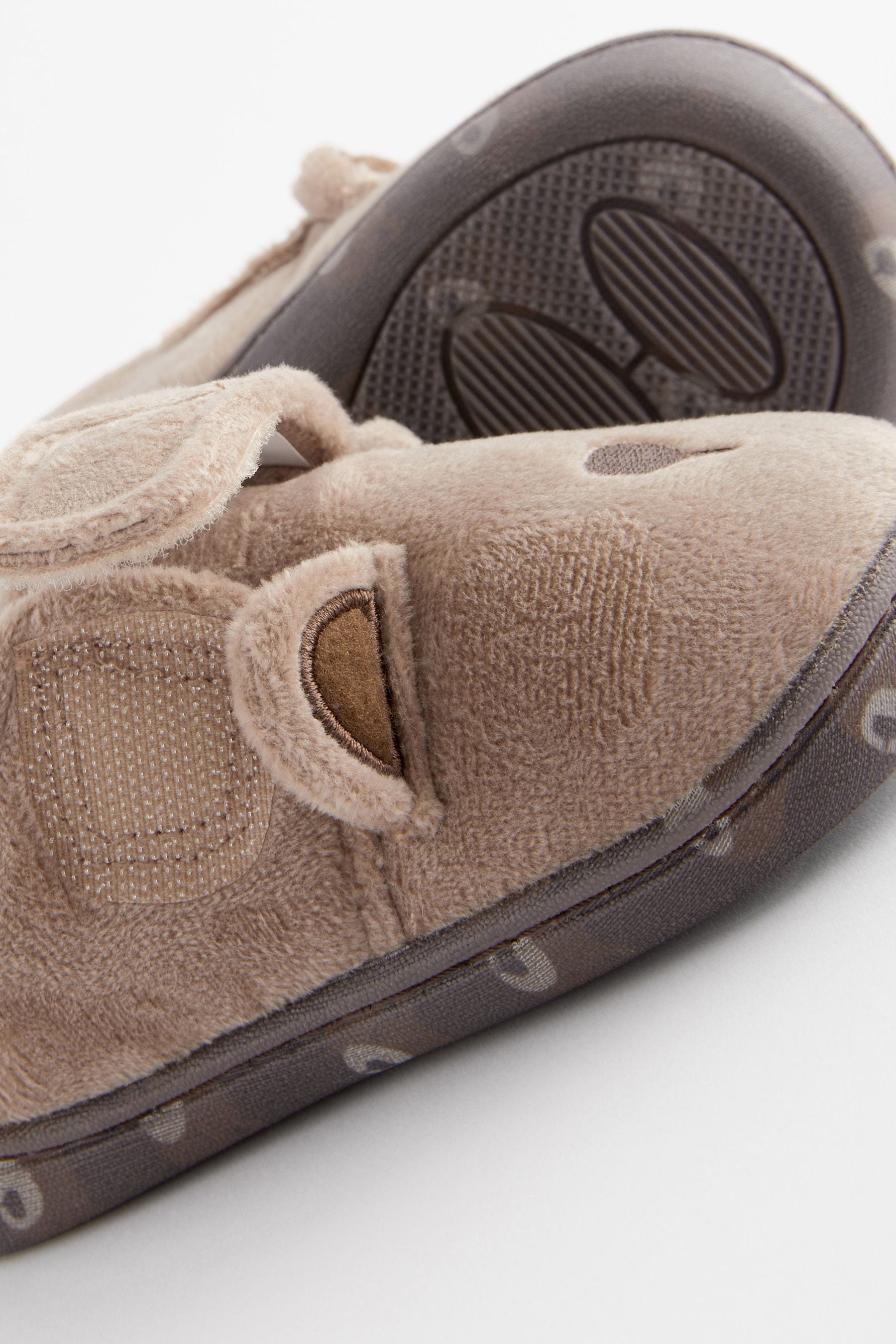 Brown Bear Touch Fastening Cupsole Slippers