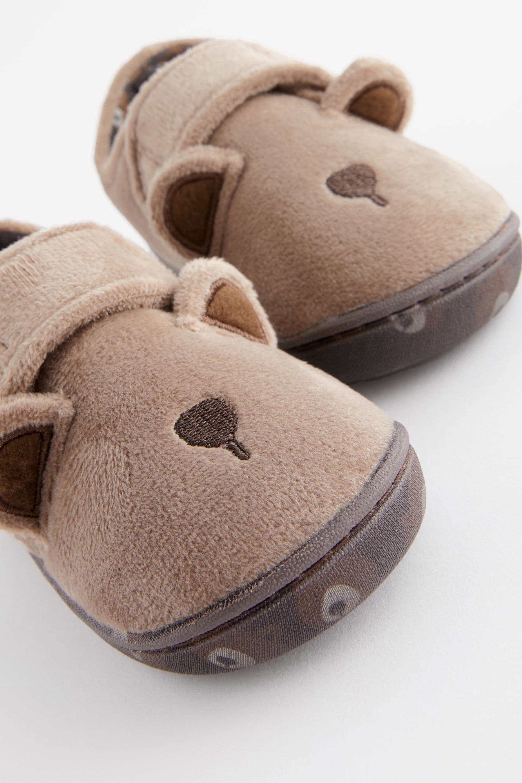 Brown Bear Touch Fastening Cupsole Slippers