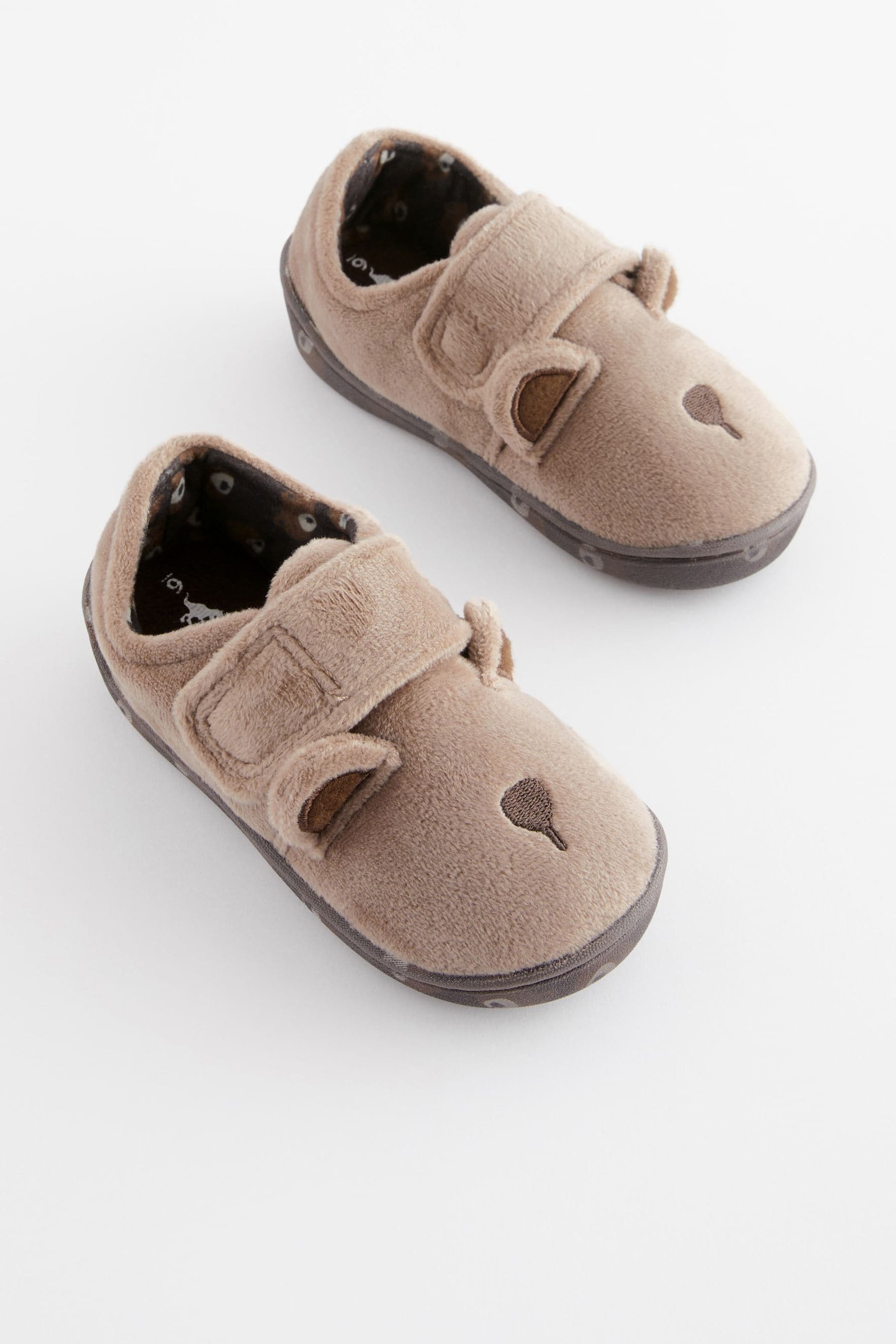 Brown Bear Touch Fastening Cupsole Slippers