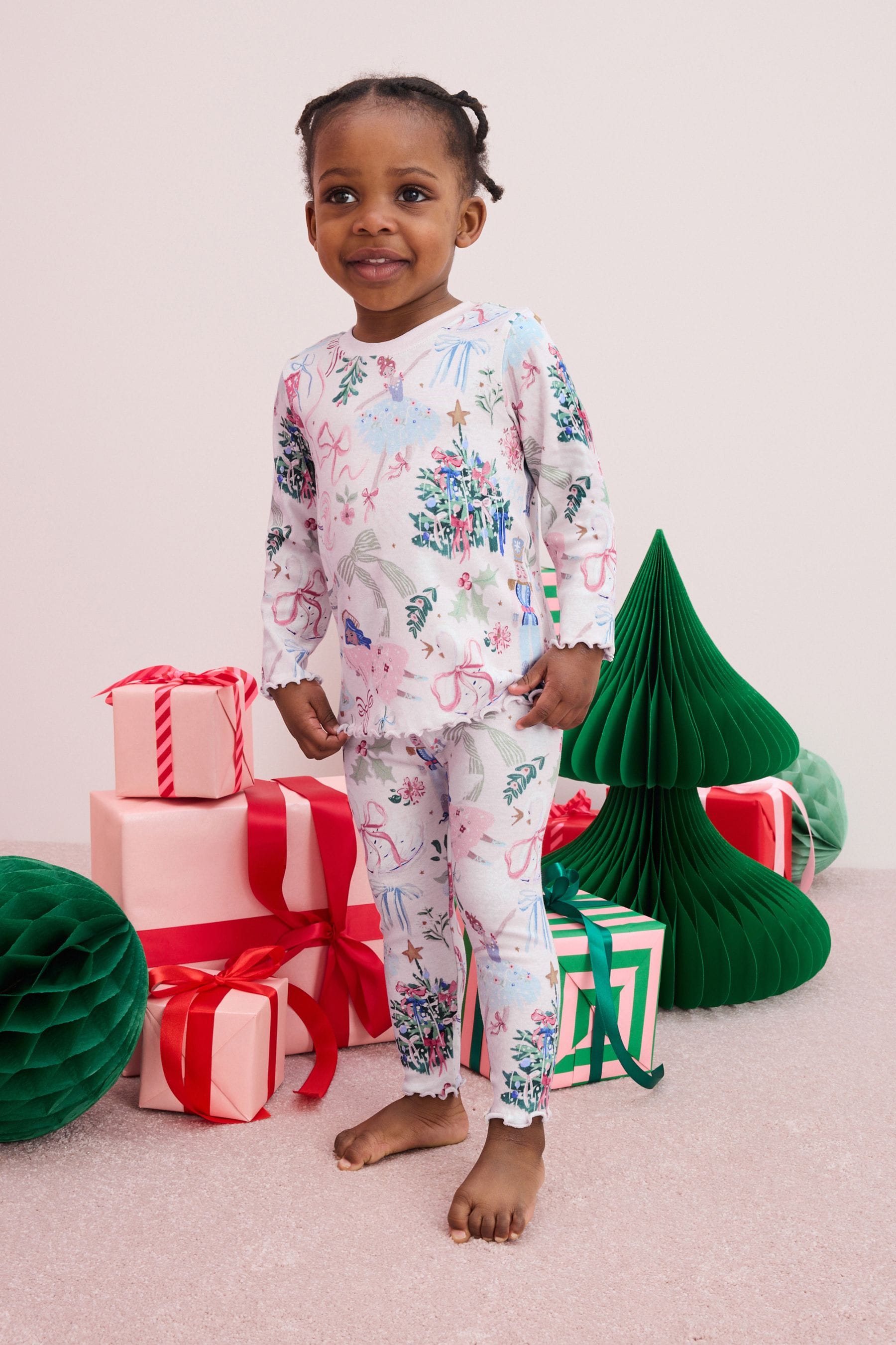 Pink Nutcracker 100% Cotton Christmas Snuggle Pyjamas (9mths-16yrs)