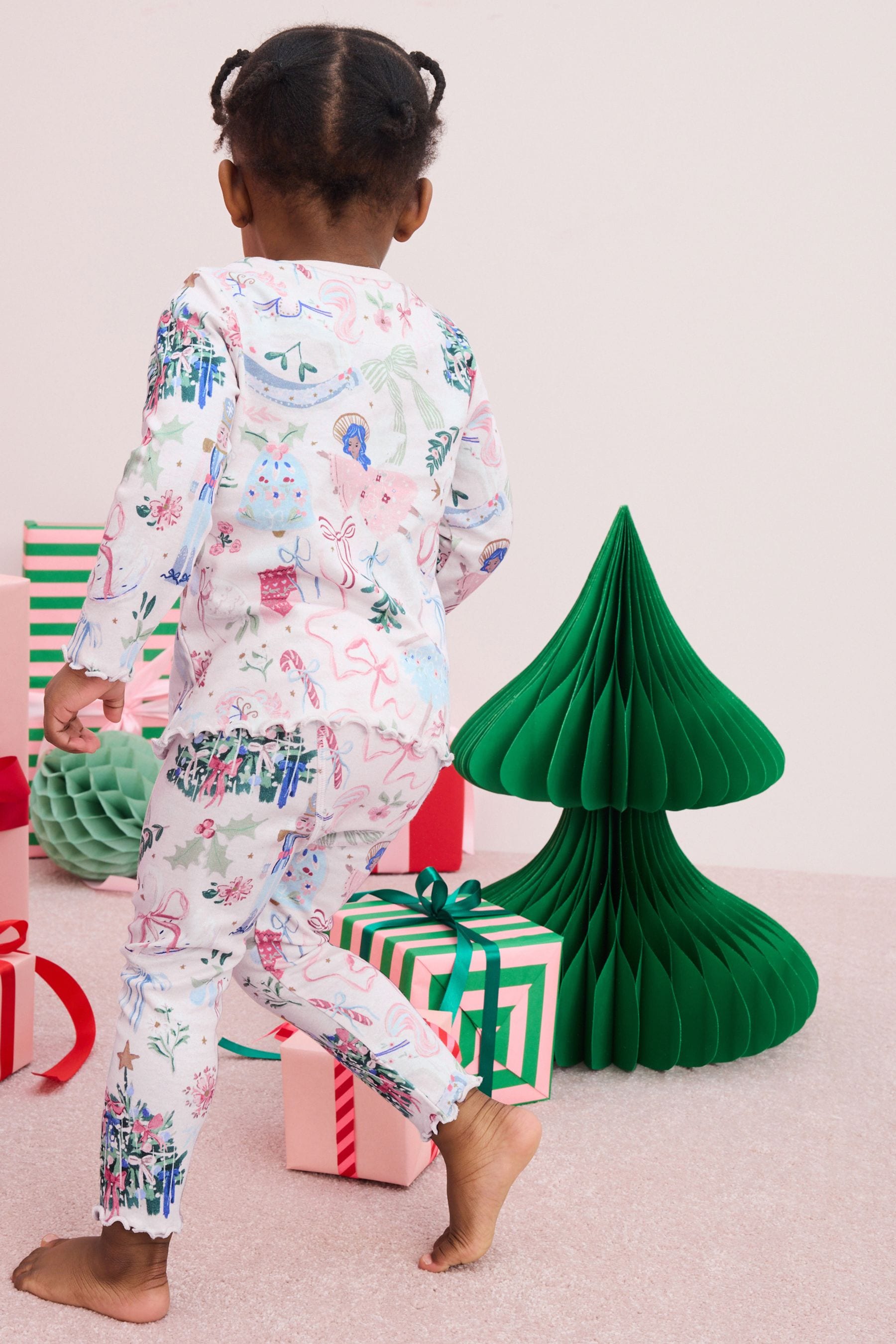 Pink Nutcracker 100% Cotton Christmas Snuggle Pyjamas (9mths-16yrs)