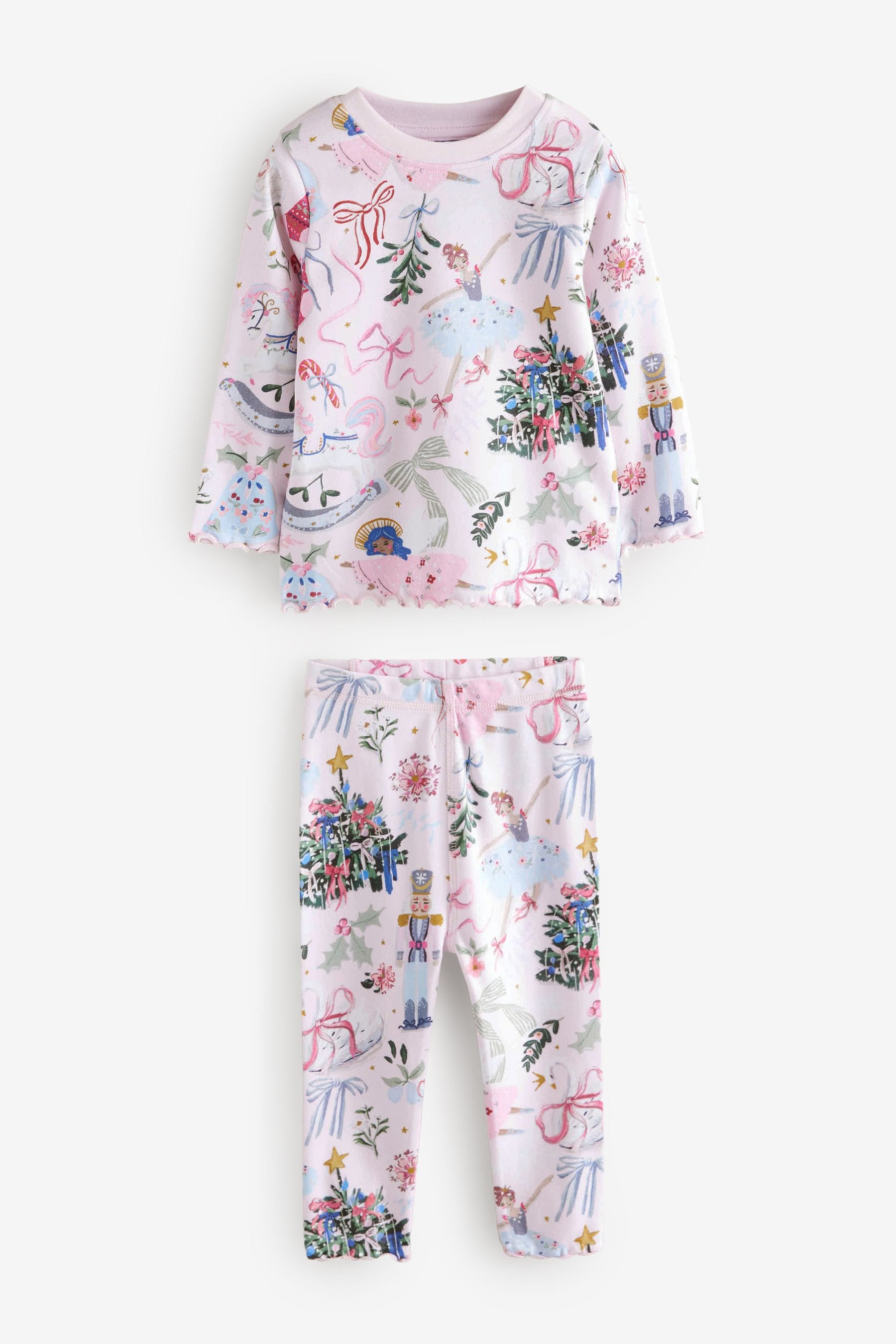 Pink Nutcracker 100% Cotton Christmas Snuggle Pyjamas (9mths-16yrs)