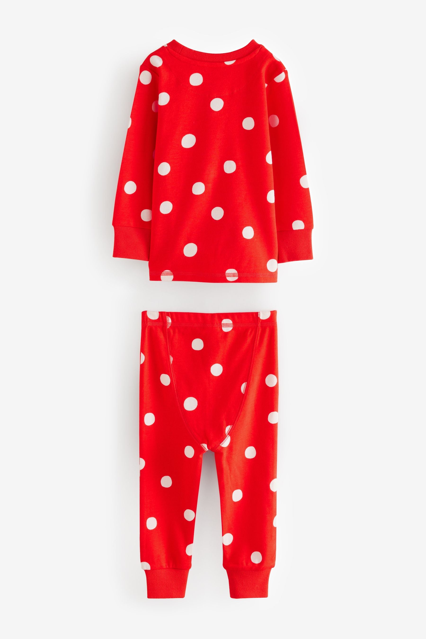 Red/Cream Spot 100% Cotton Christmas Pyjamas (9mths-16yrs)