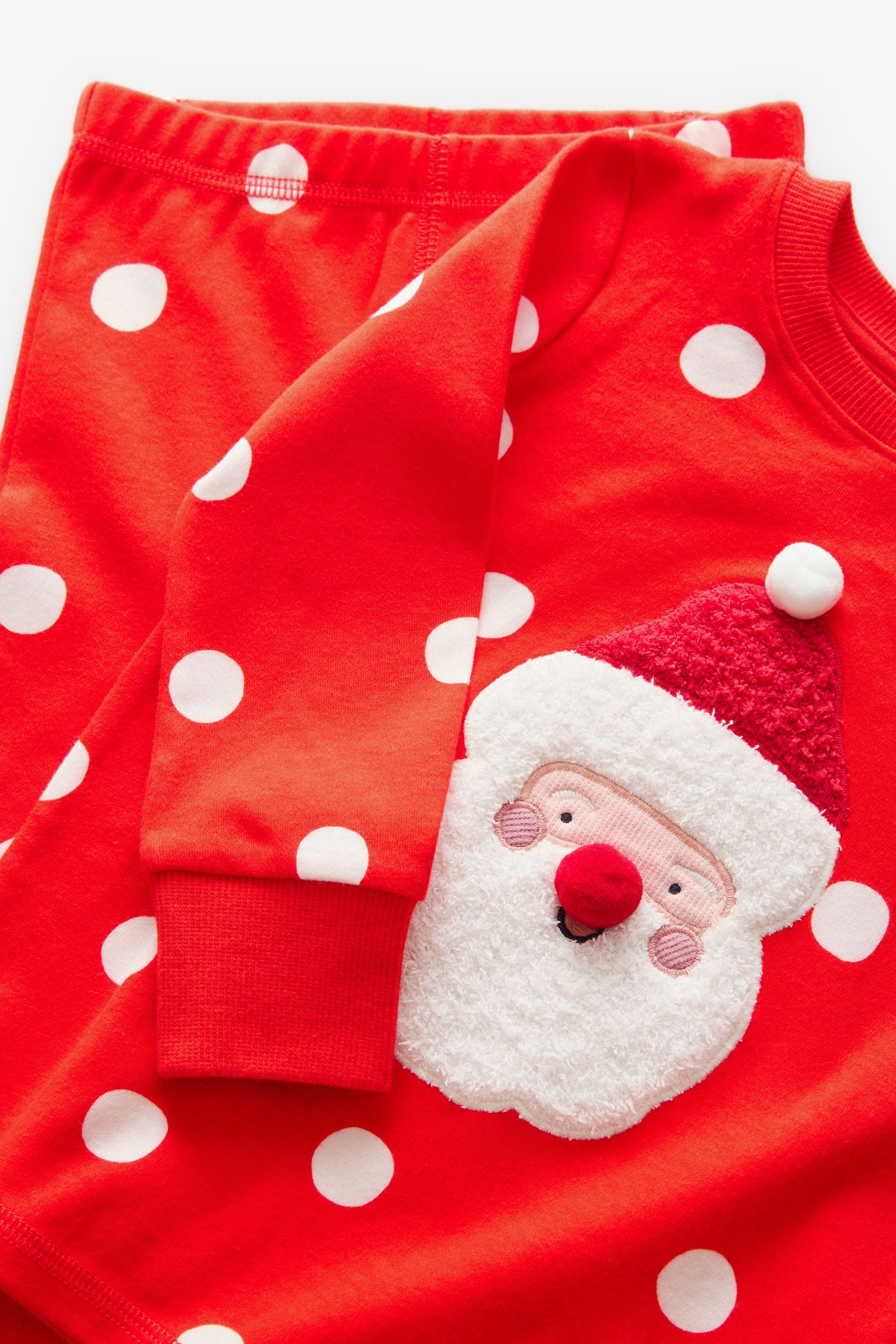 Red/Cream Spot 100% Cotton Christmas Pyjamas (9mths-16yrs)