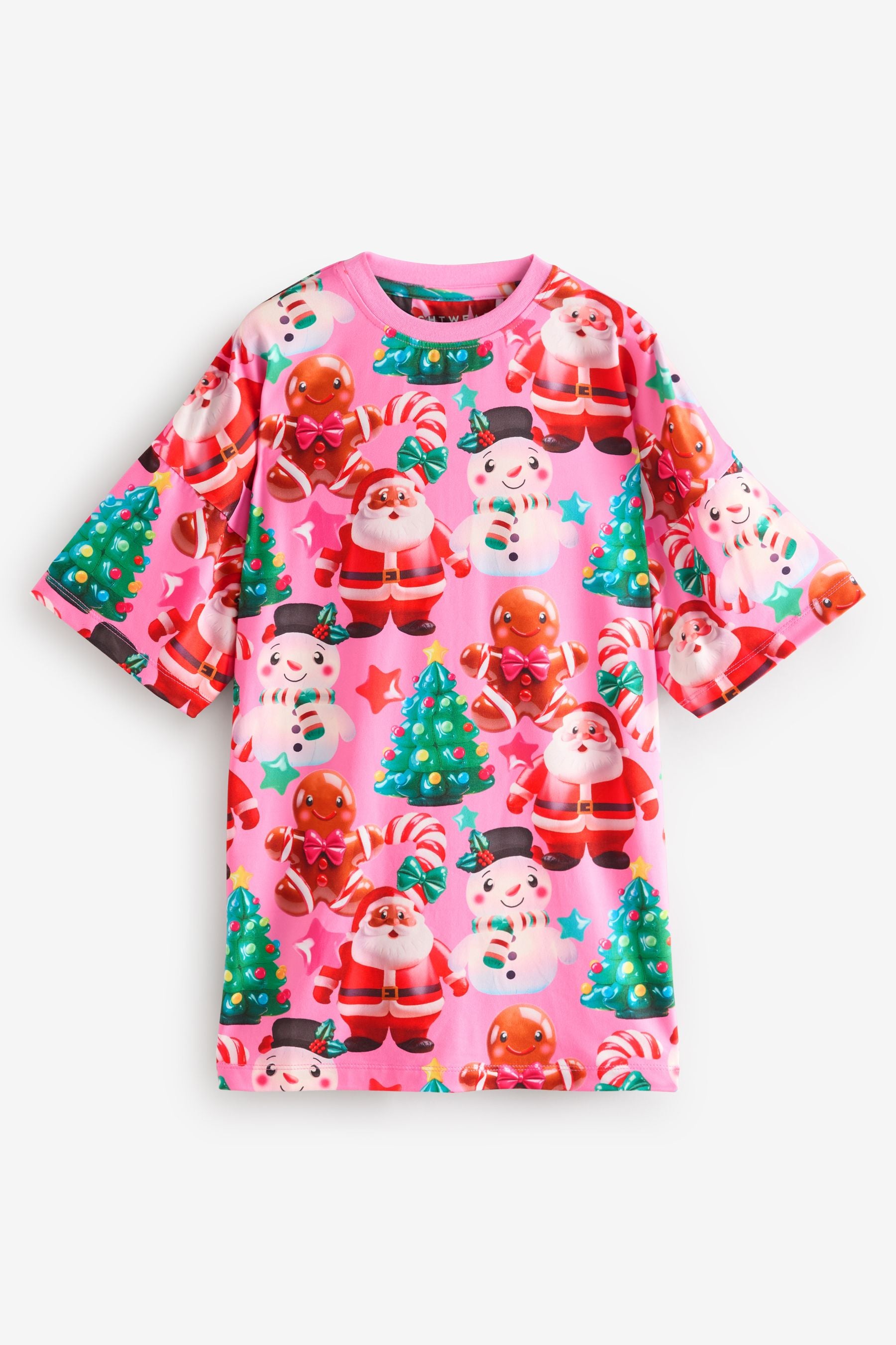 Pink Santa Christmas Nightie (3-16yrs)