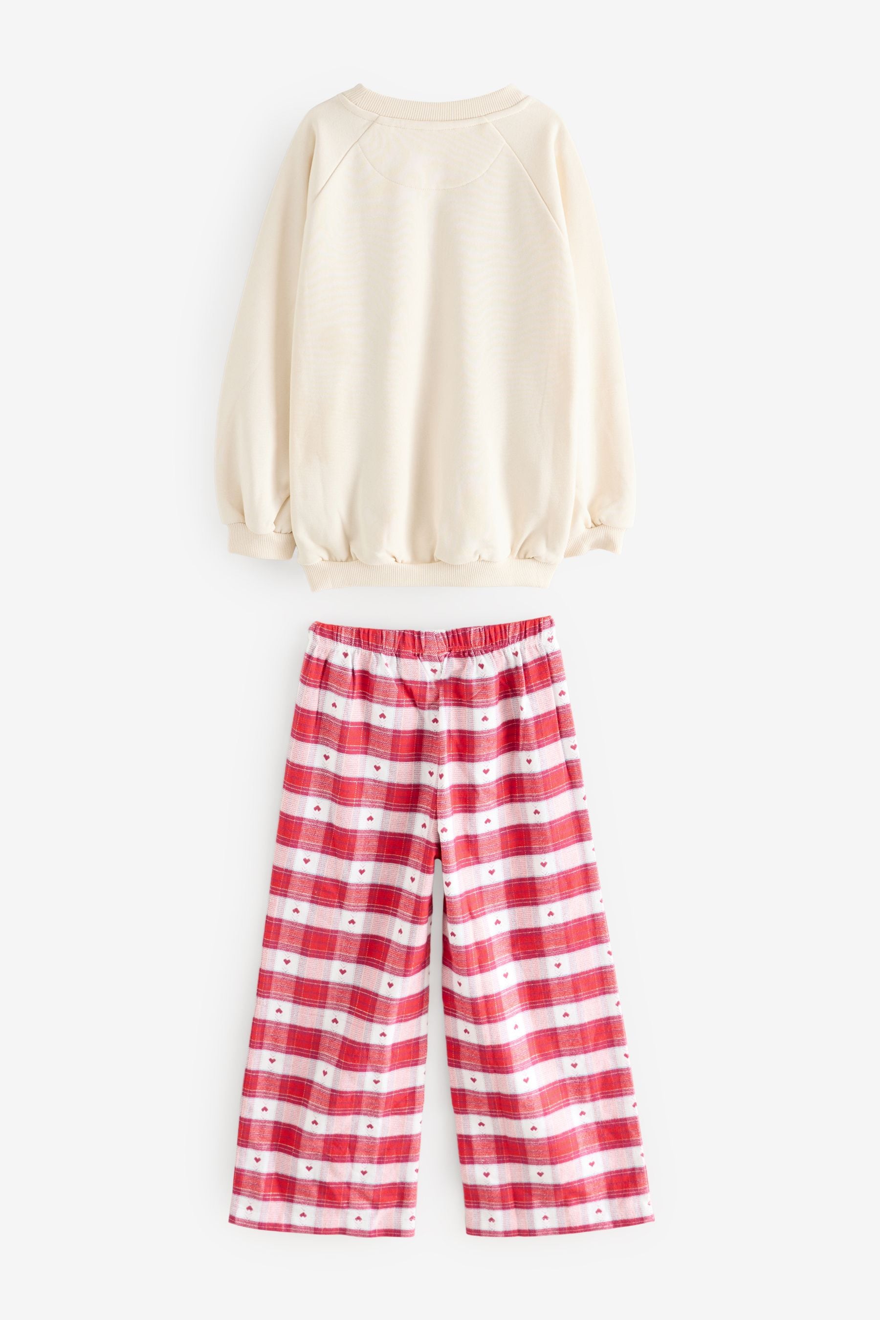 Red/Cream Christmas Woven Wide Leg Pyjamas 1 Pack (1.5-16yrs)