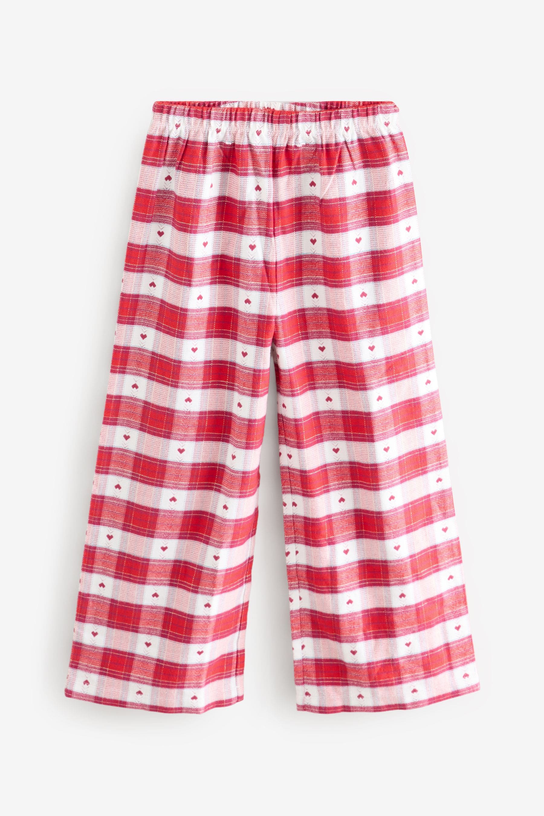 Red/Cream Christmas Woven Wide Leg Pyjamas 1 Pack (1.5-16yrs)