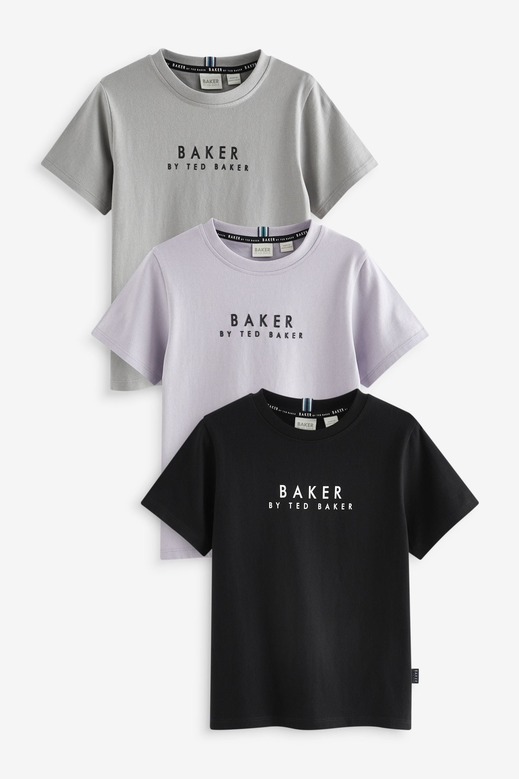 Black, Grey, Purple Baker by Ted Baker T-Shirts 3 Pack