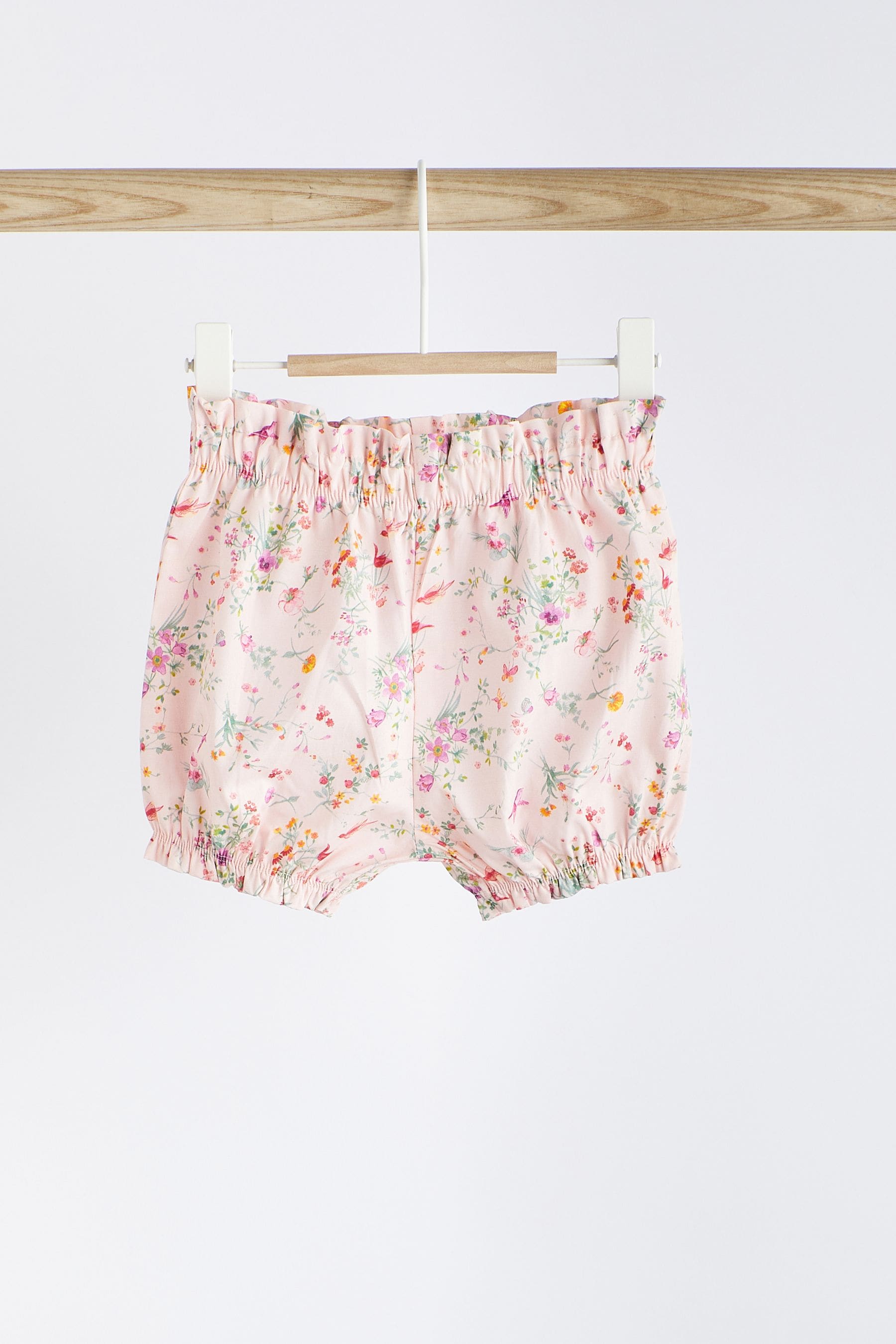 Pink/White Floral Baby 100% Cotton Top and Shorts 2 Piece Set