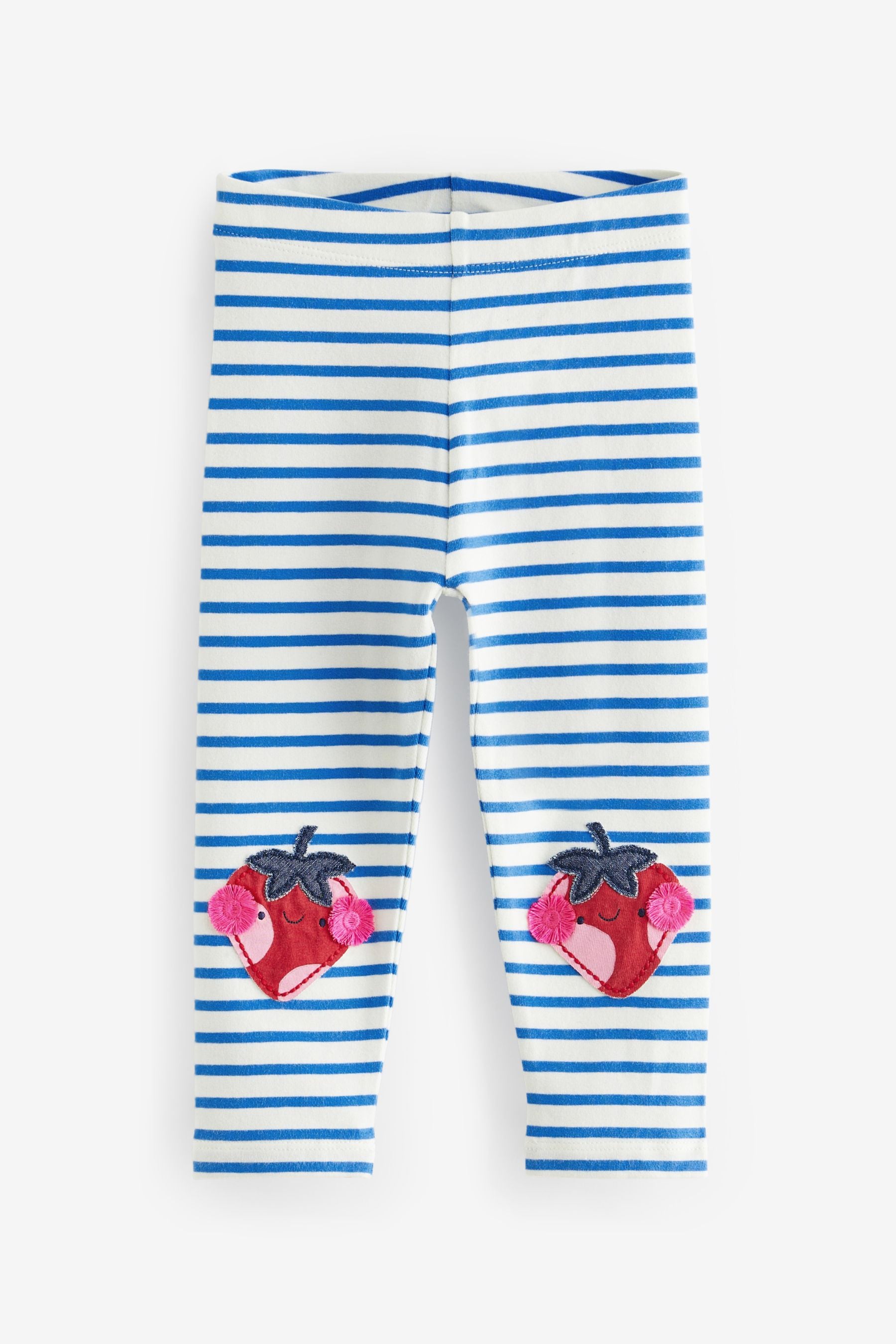 Blue Stripe Strawberry Embellished Leggings (3mths-7yrs)