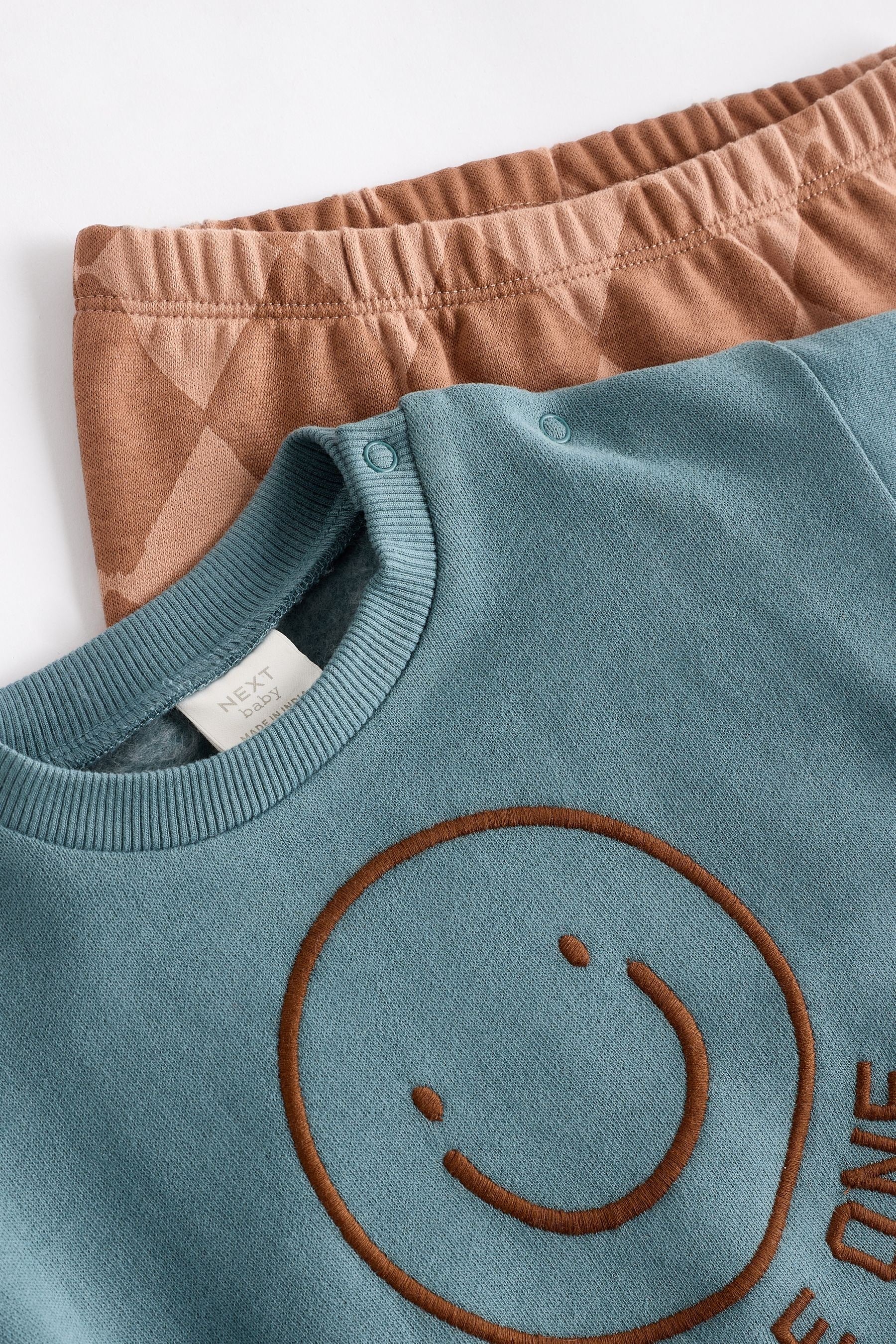 Teal Blue Face Baby Sweatshirt and Joggers Set