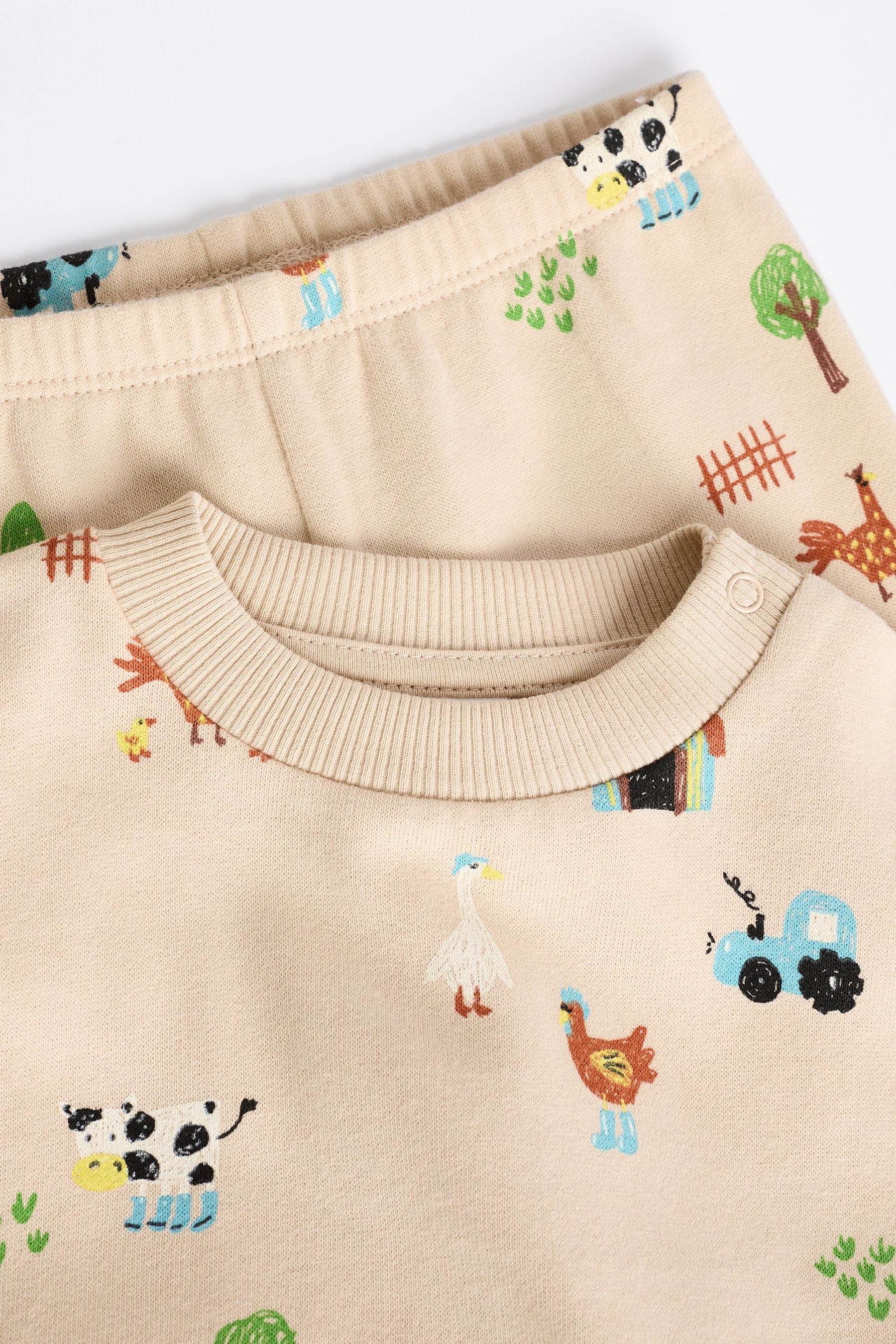 Neutral Farm Baby Sweatshirt And Leggings 2 Piece Set