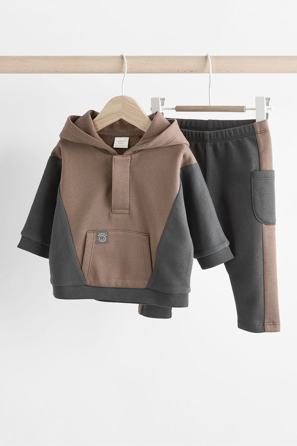 Charcoal Grey Baby Hooded Sweatshirt and Joggers Set