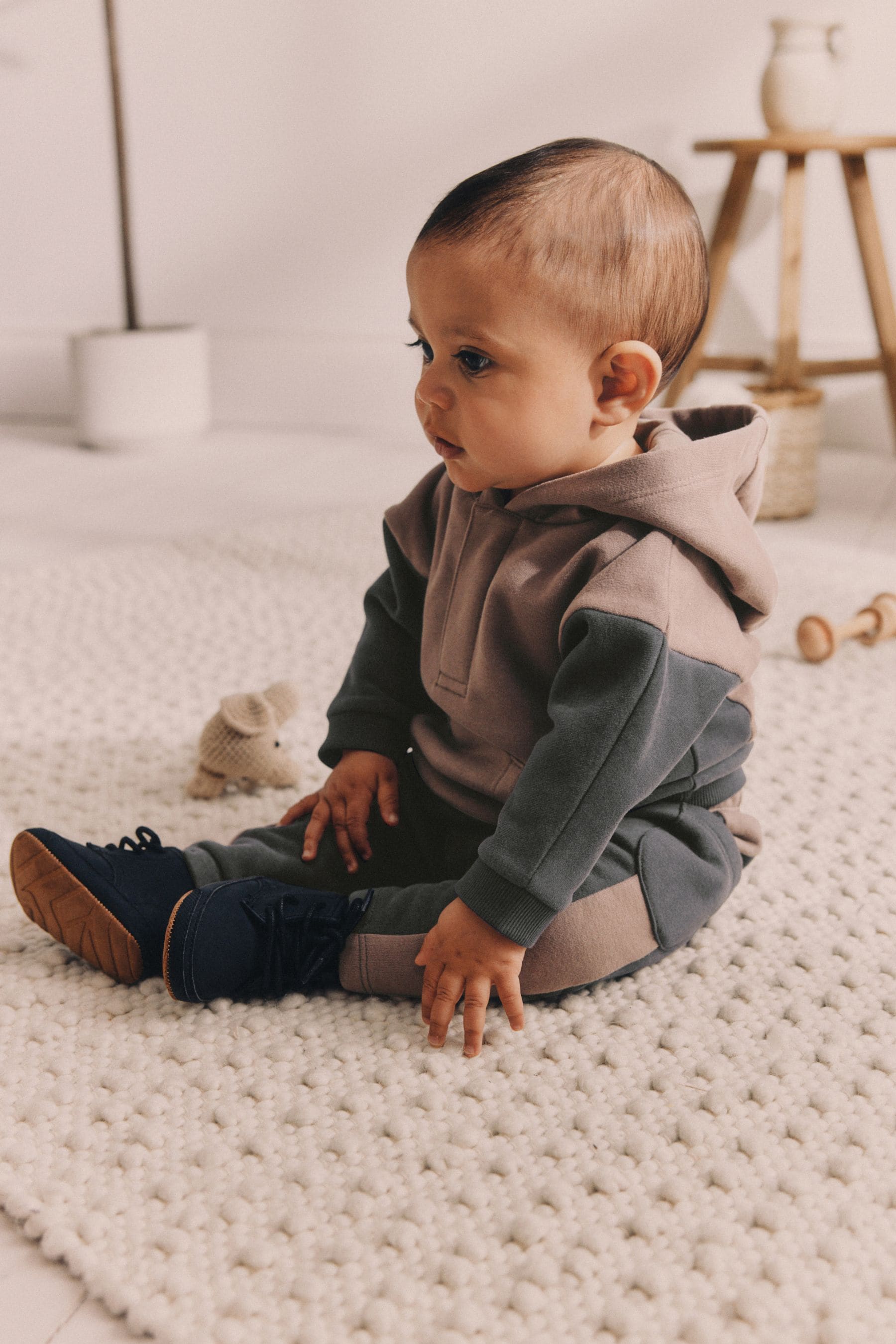 Black & White Baby Sweatshirt and Joggers Set