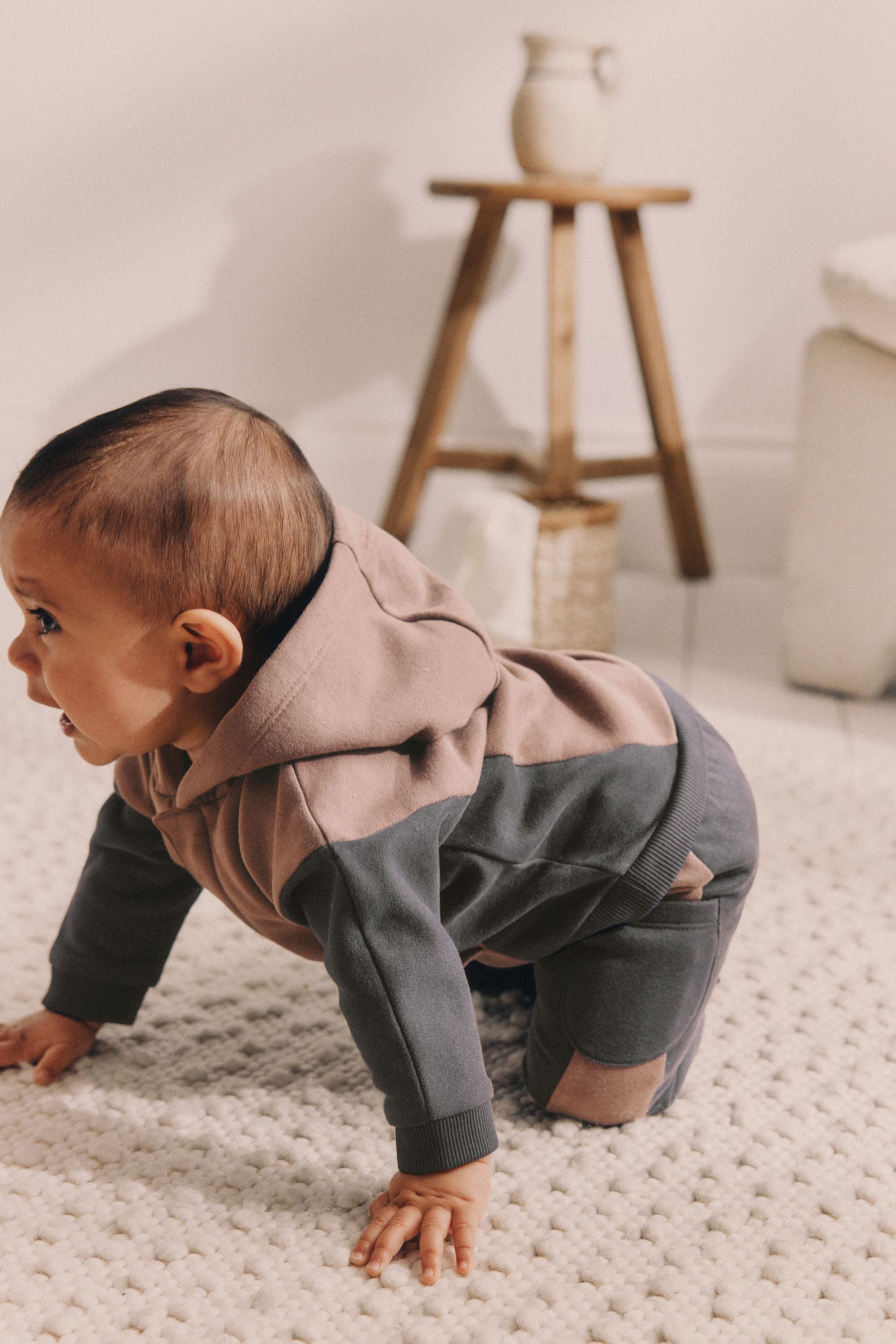 Black & White Baby Sweatshirt and Joggers Set