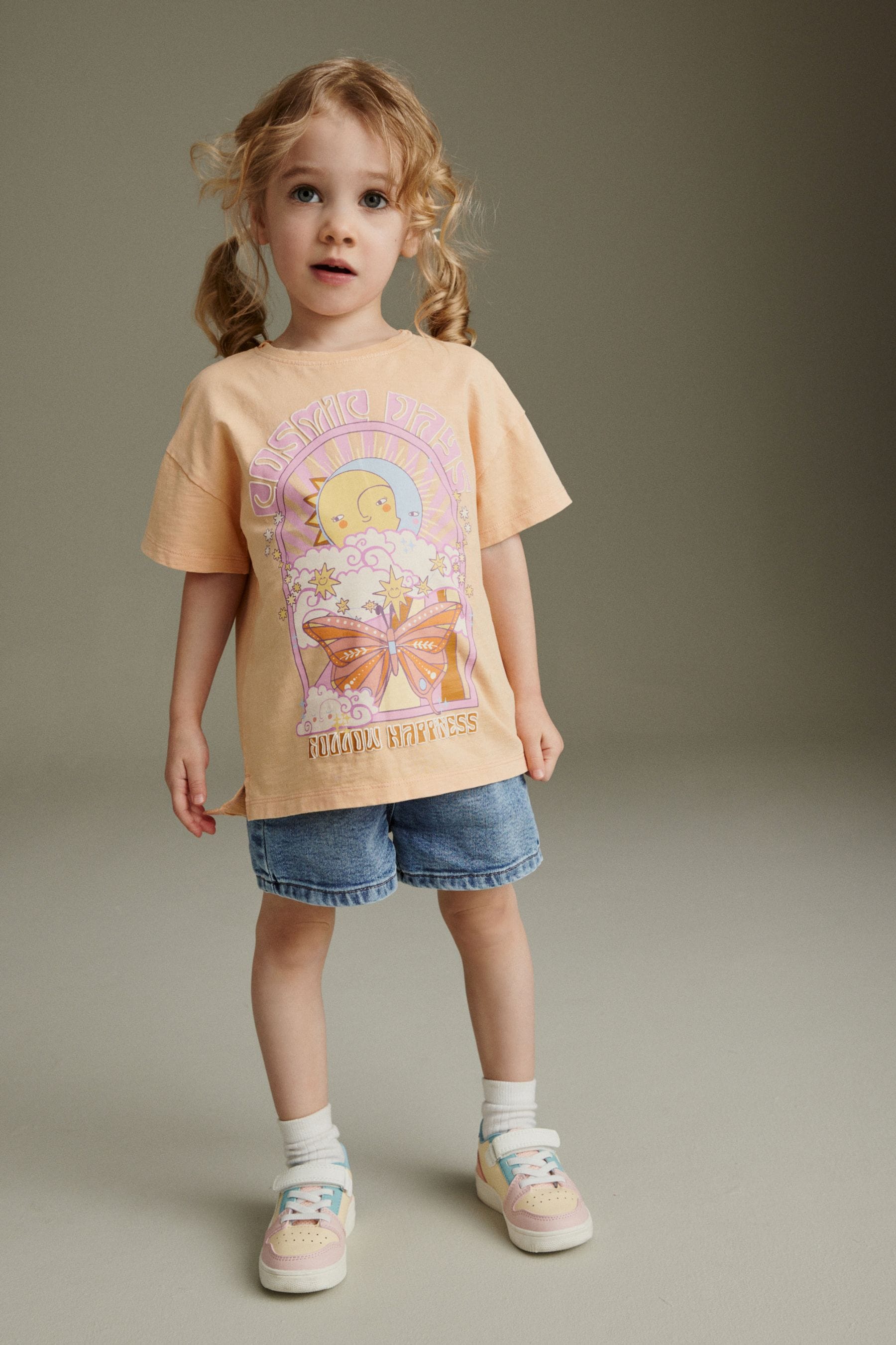 Orange Butterfly Short Sleeve T-Shirt (3mths-7yrs)