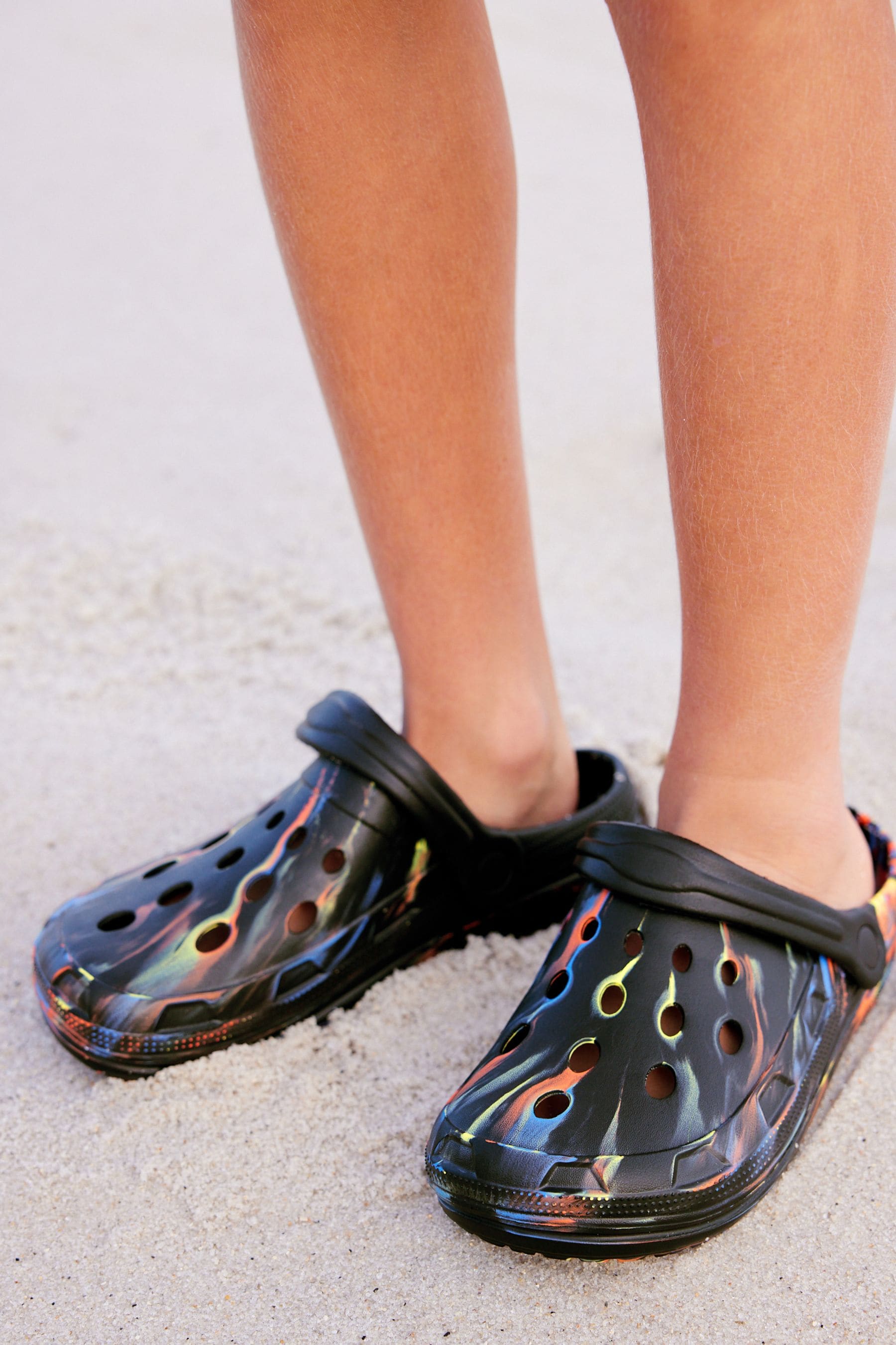 Black Marble Clogs