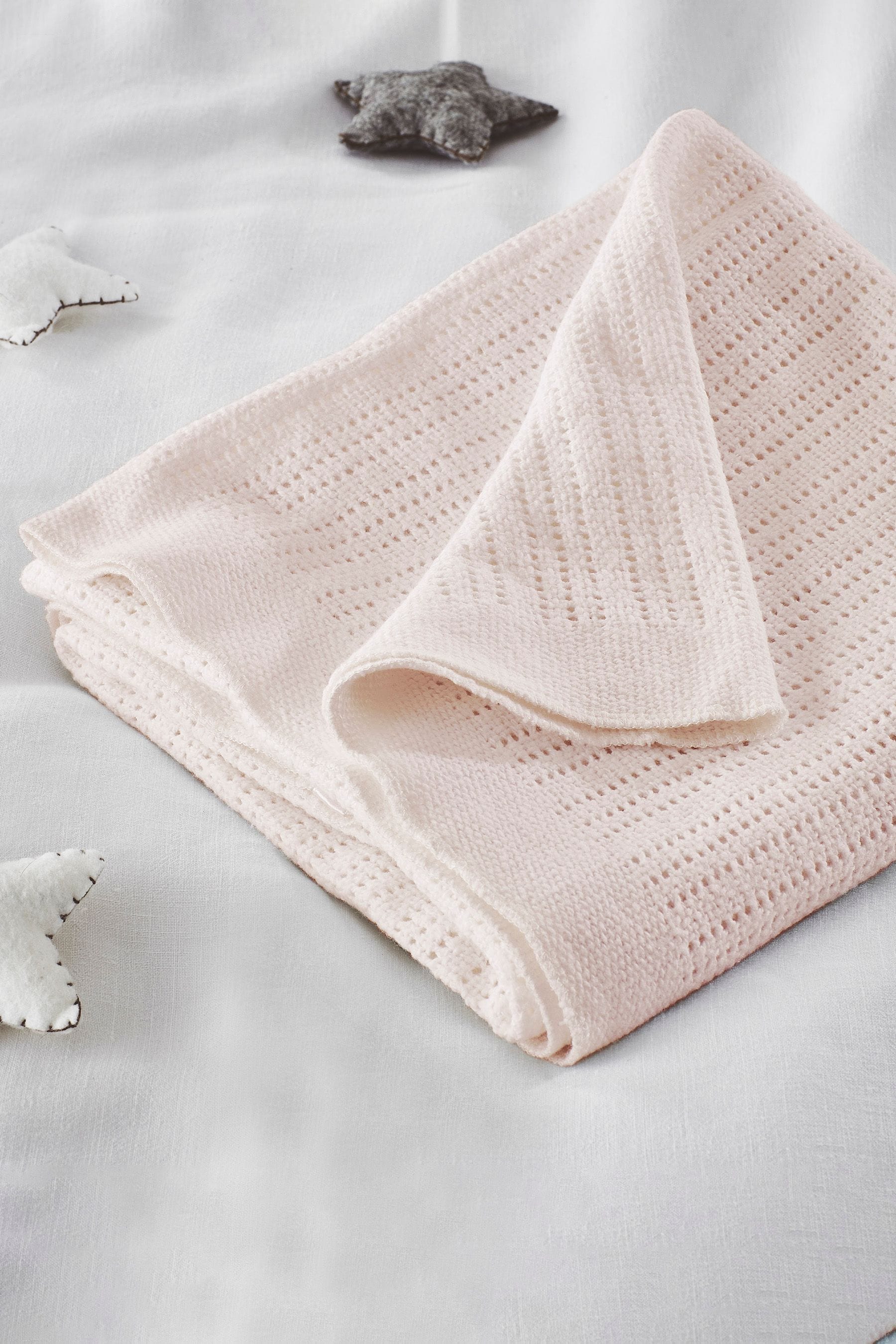 The White Company Pink Cellular Satin 100% Cotton Blanket