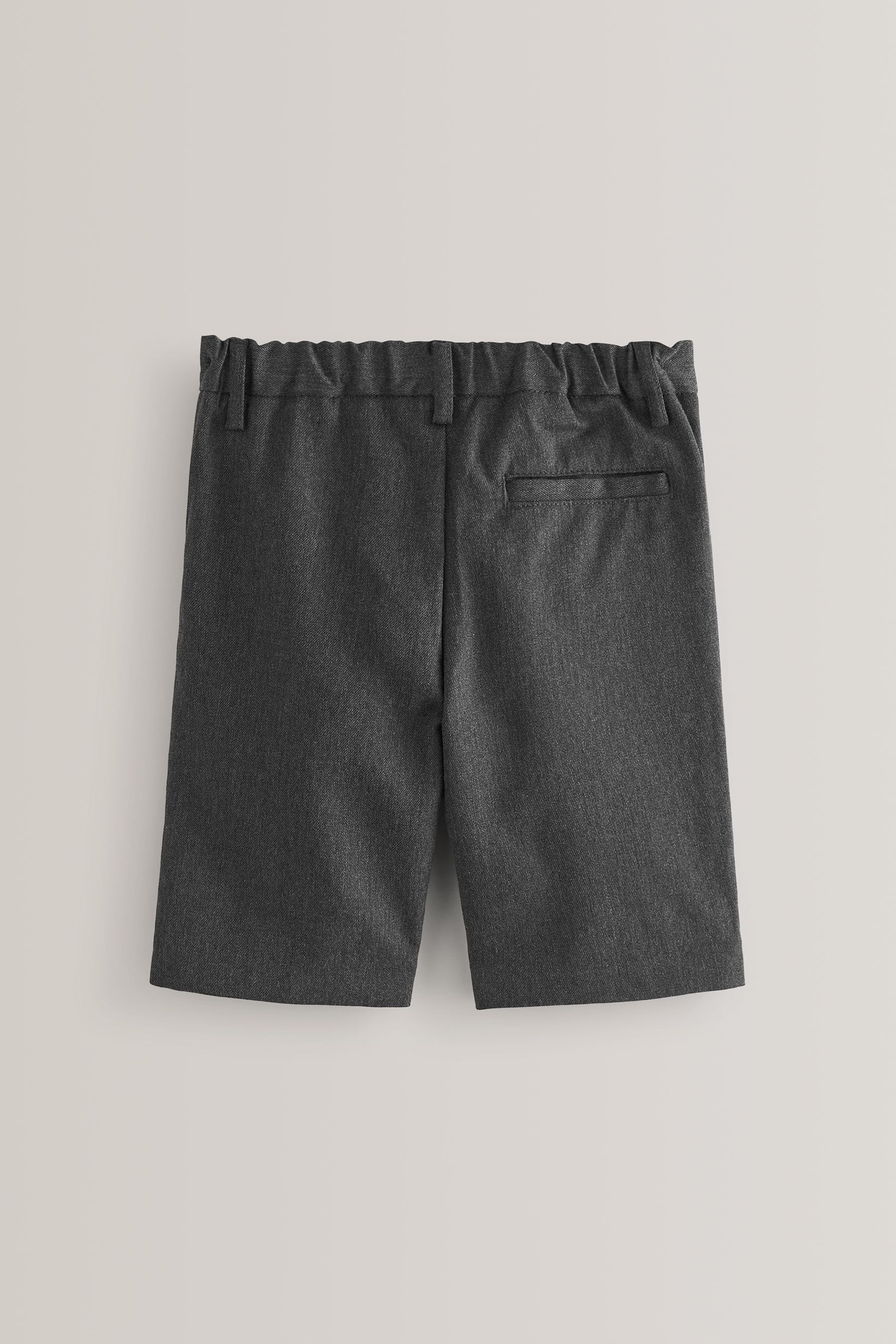 Grey Regular Pull-On Waist Flat Front School Shorts (3-14yrs)