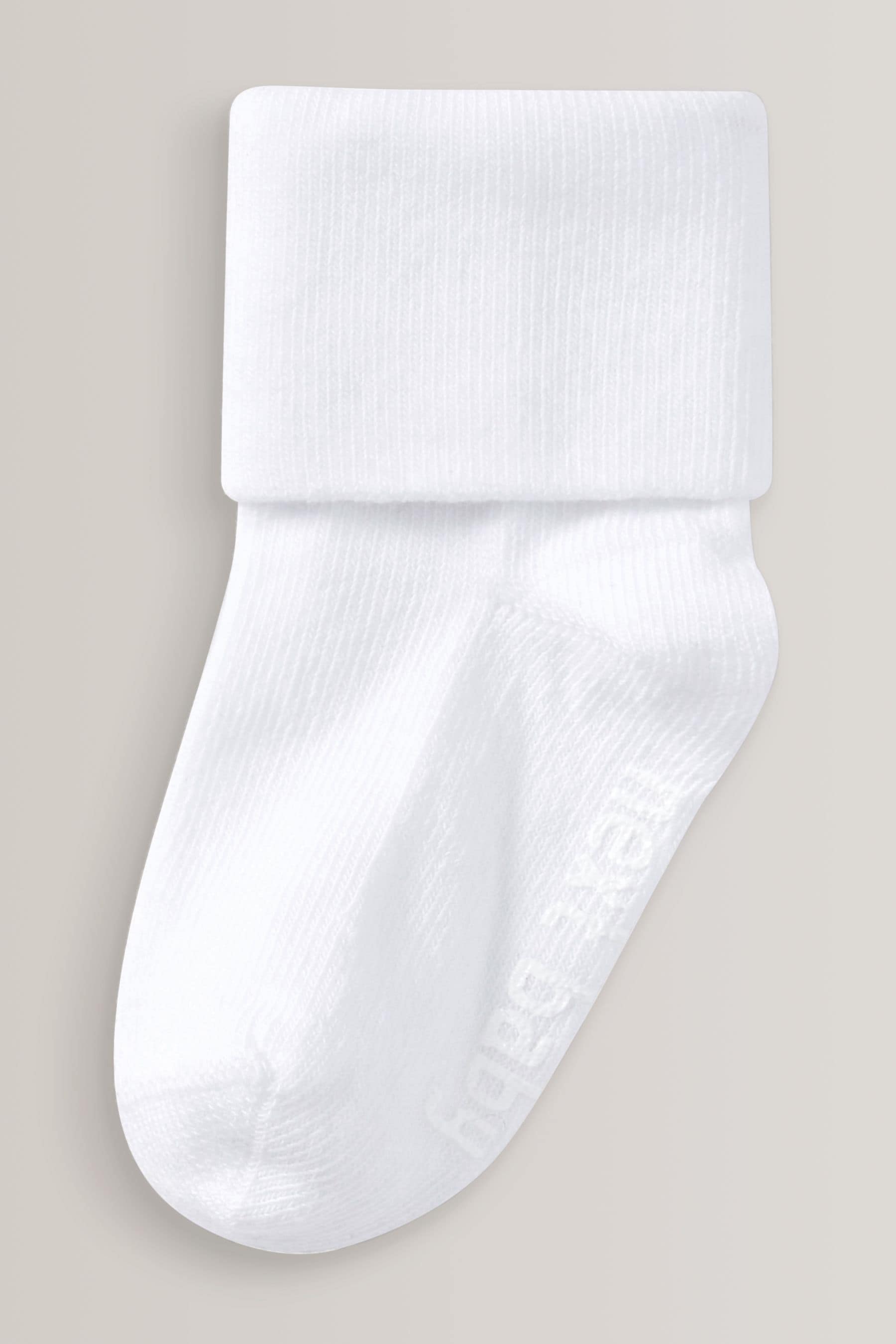 White 7 Pack Baby Roll Top Socks (0mths-2yrs)