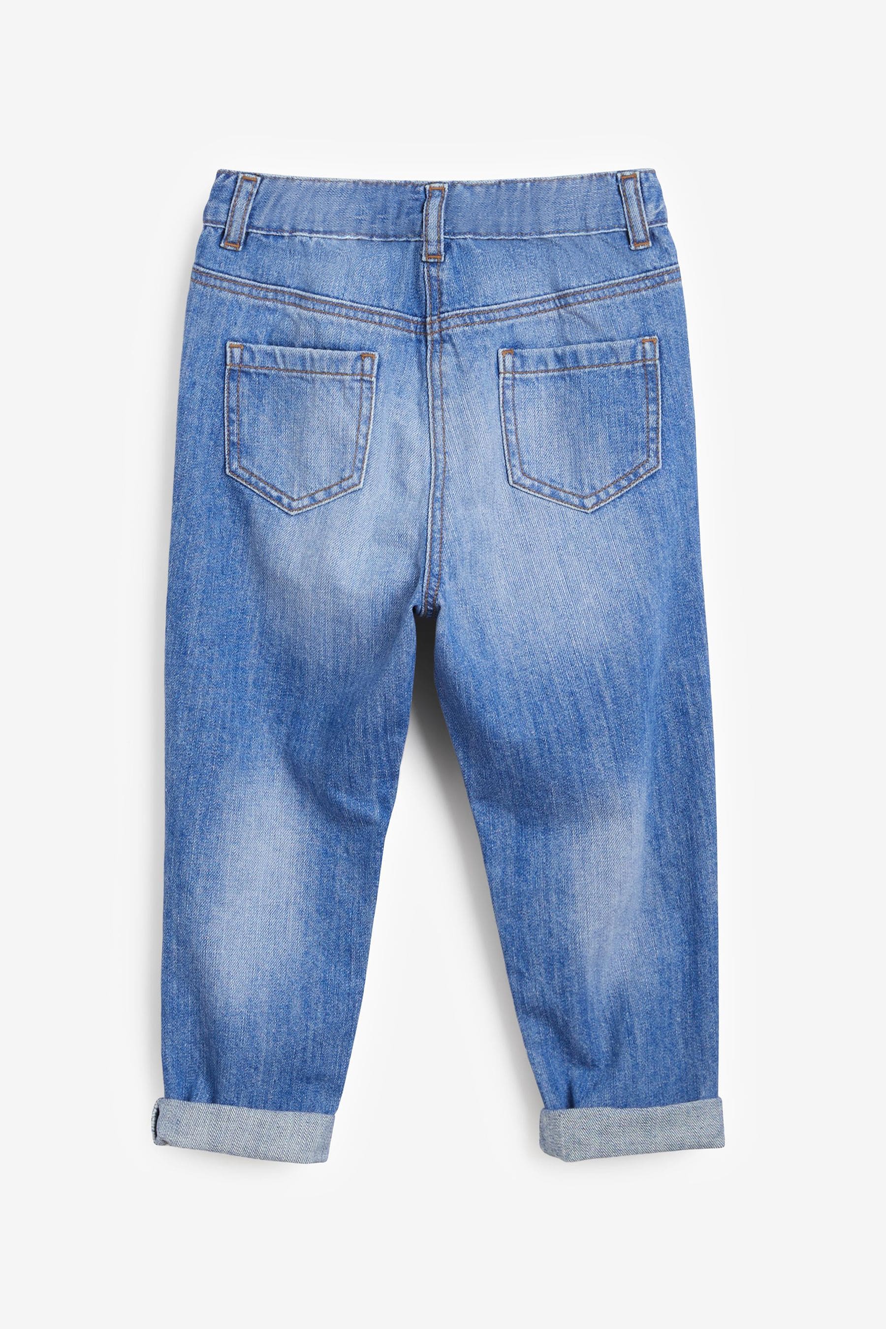 Bright Blue 100% Cotton Mom Jeans (3-16yrs)