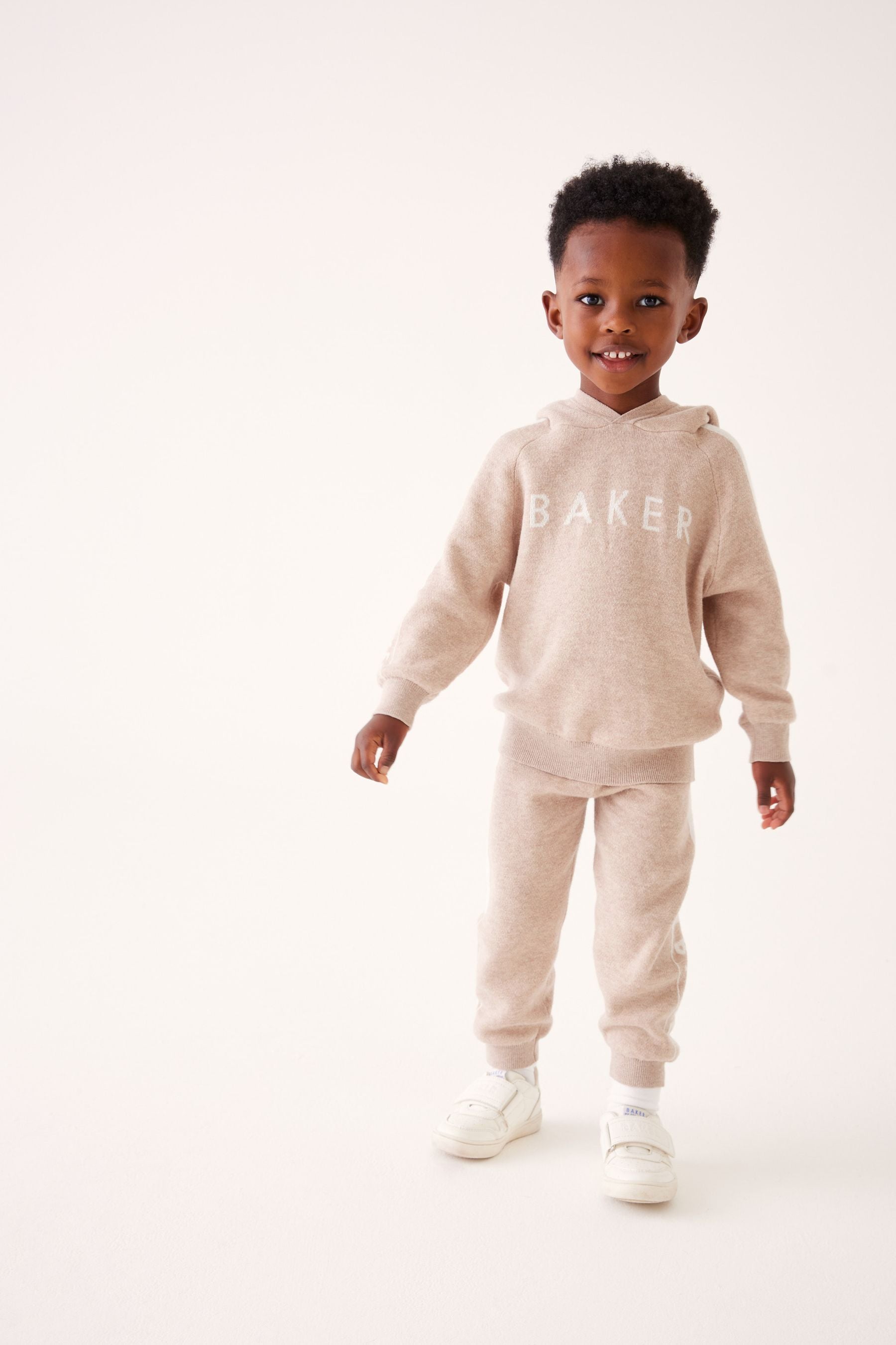 Baker by Ted Baker (0-6yrs) Beige Knitted Hoodie and Joggers Set