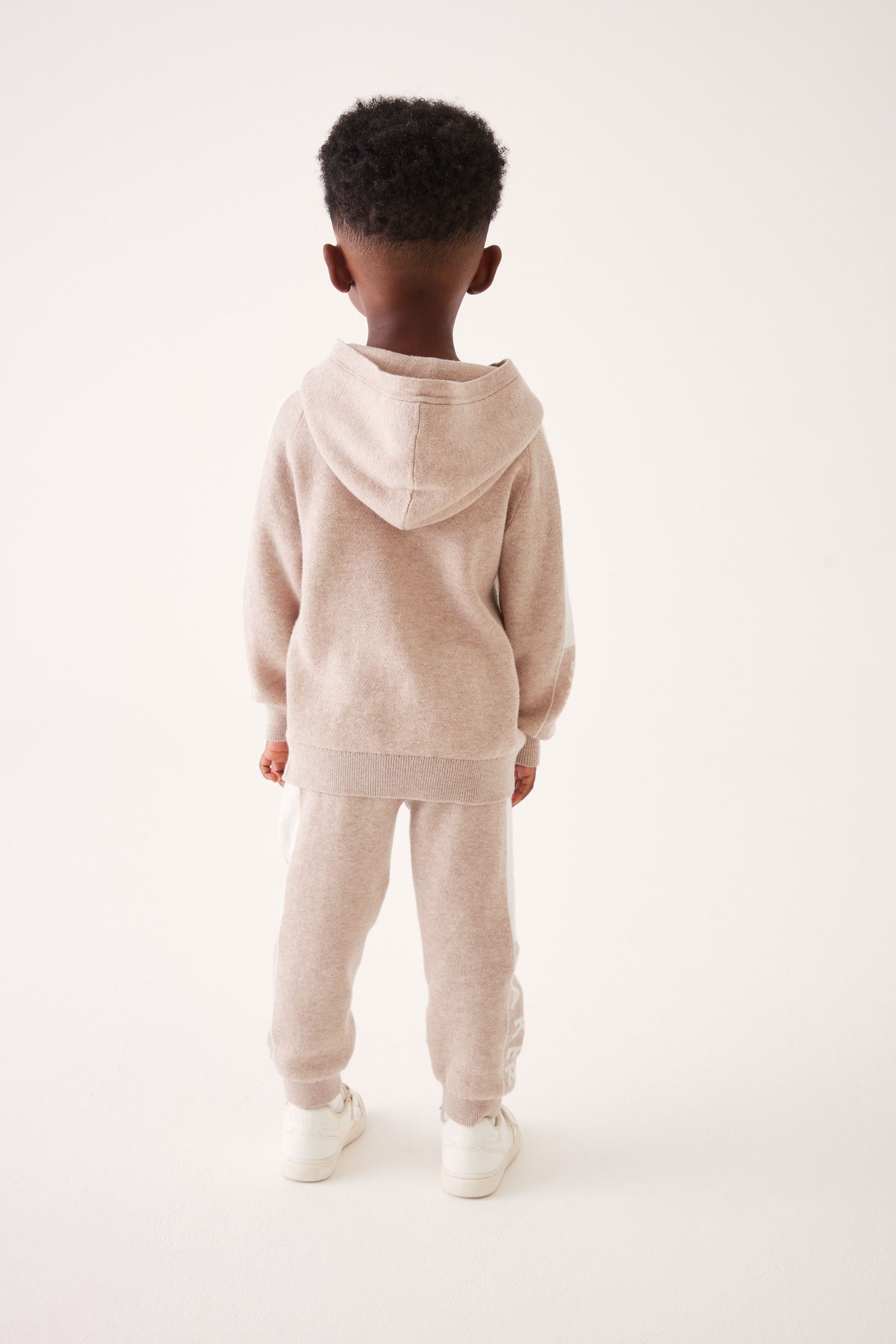 Baker by Ted Baker (0-6yrs) Beige Knitted Hoodie and Joggers Set