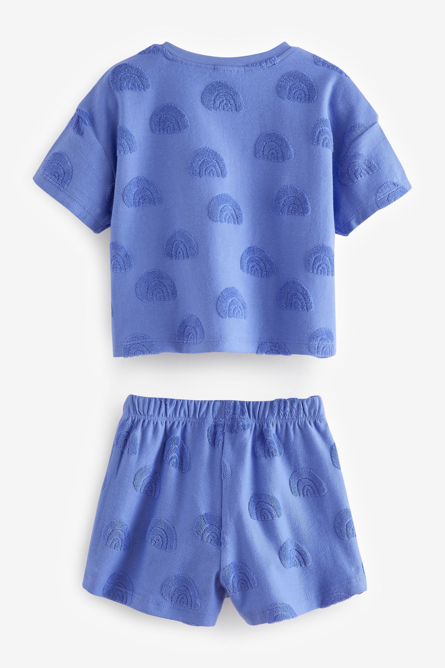 Blue Rainbow Towelling Short Sleeve Top and Shorts Set (3mths-7yrs)