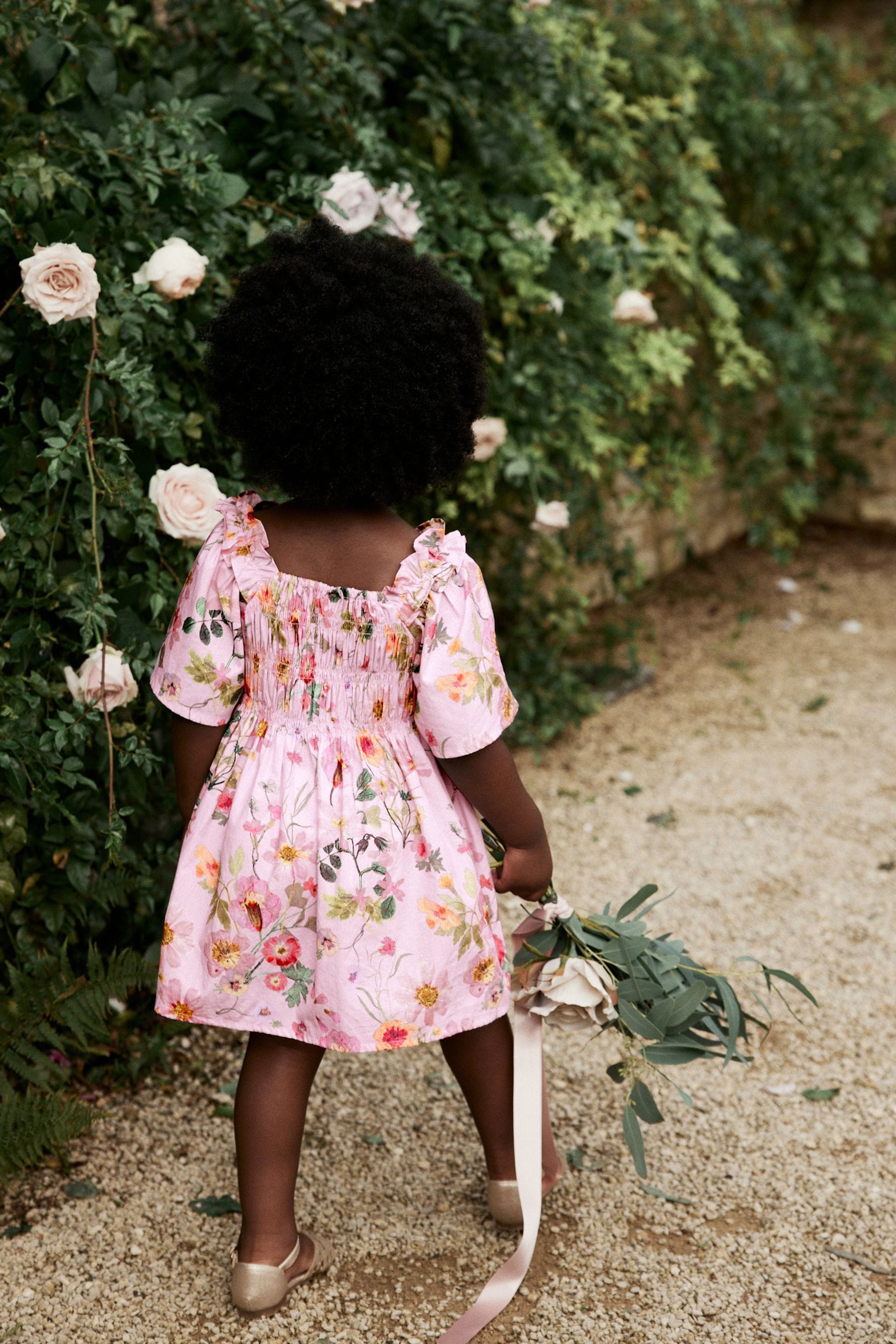 Pink Floral Printed Cotton Dress (3mths-8yrs)