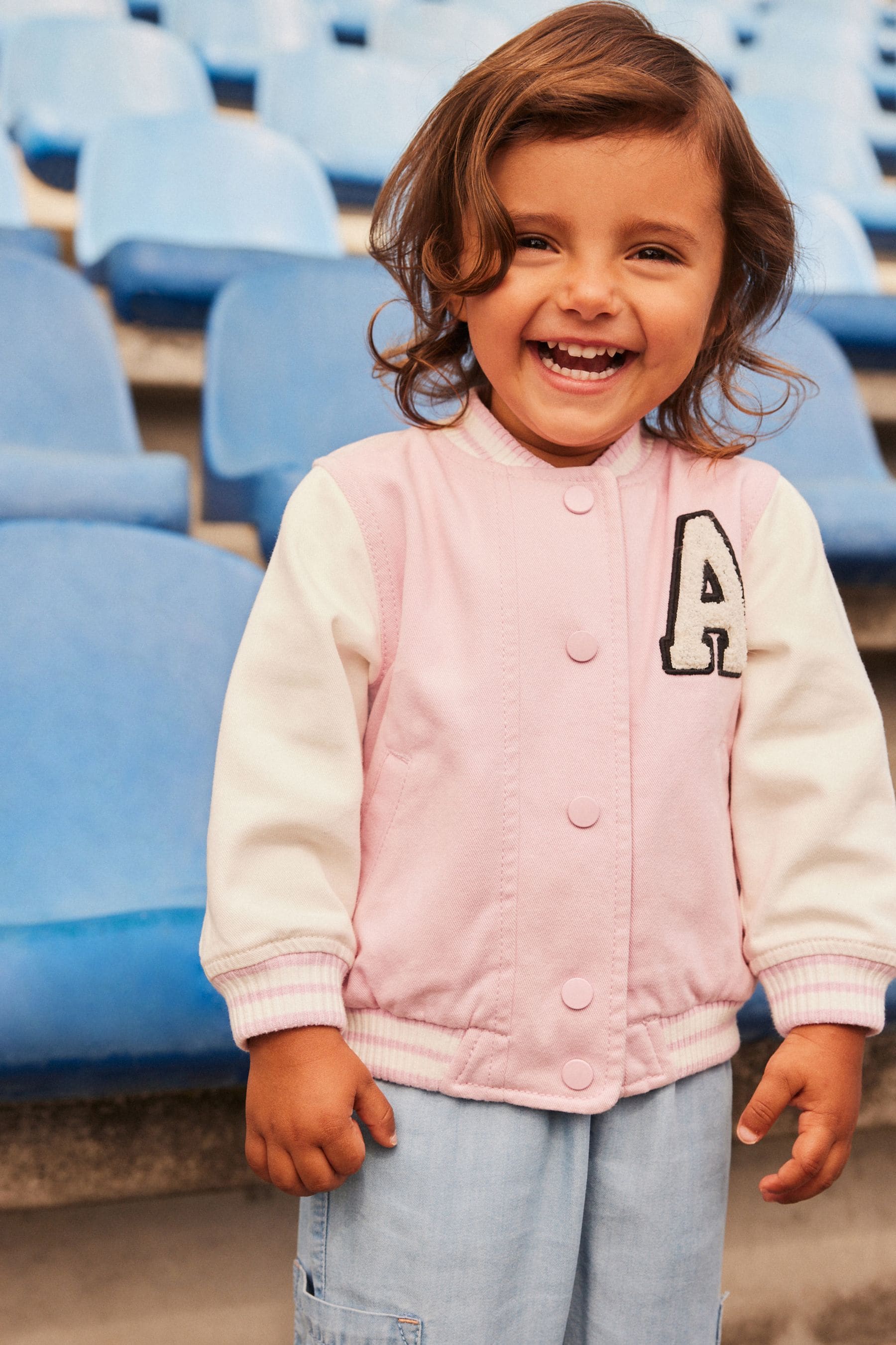 Pink Varsity Bomber Jacket (6mths-7yrs)