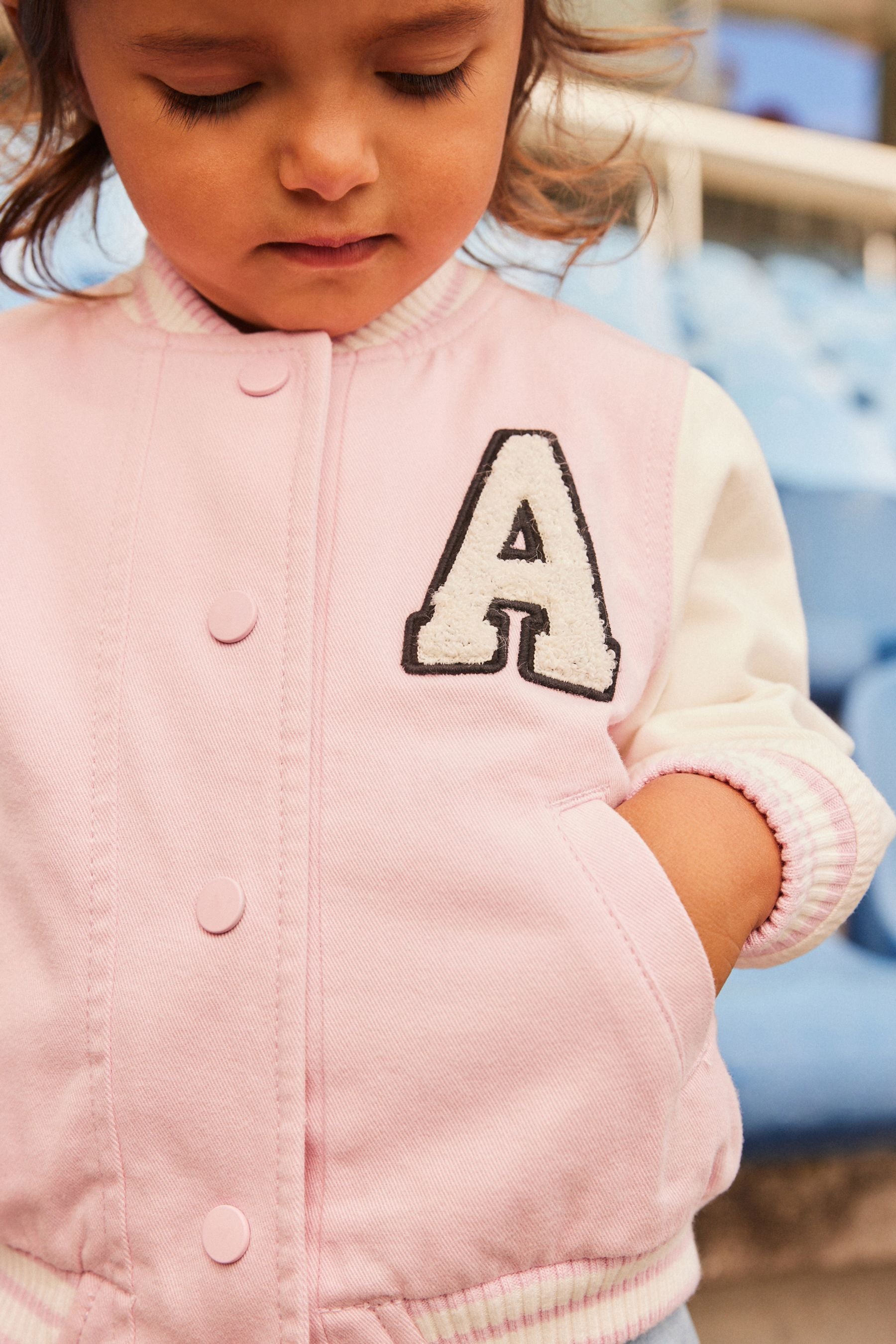 Pink Varsity Bomber Jacket (6mths-7yrs)