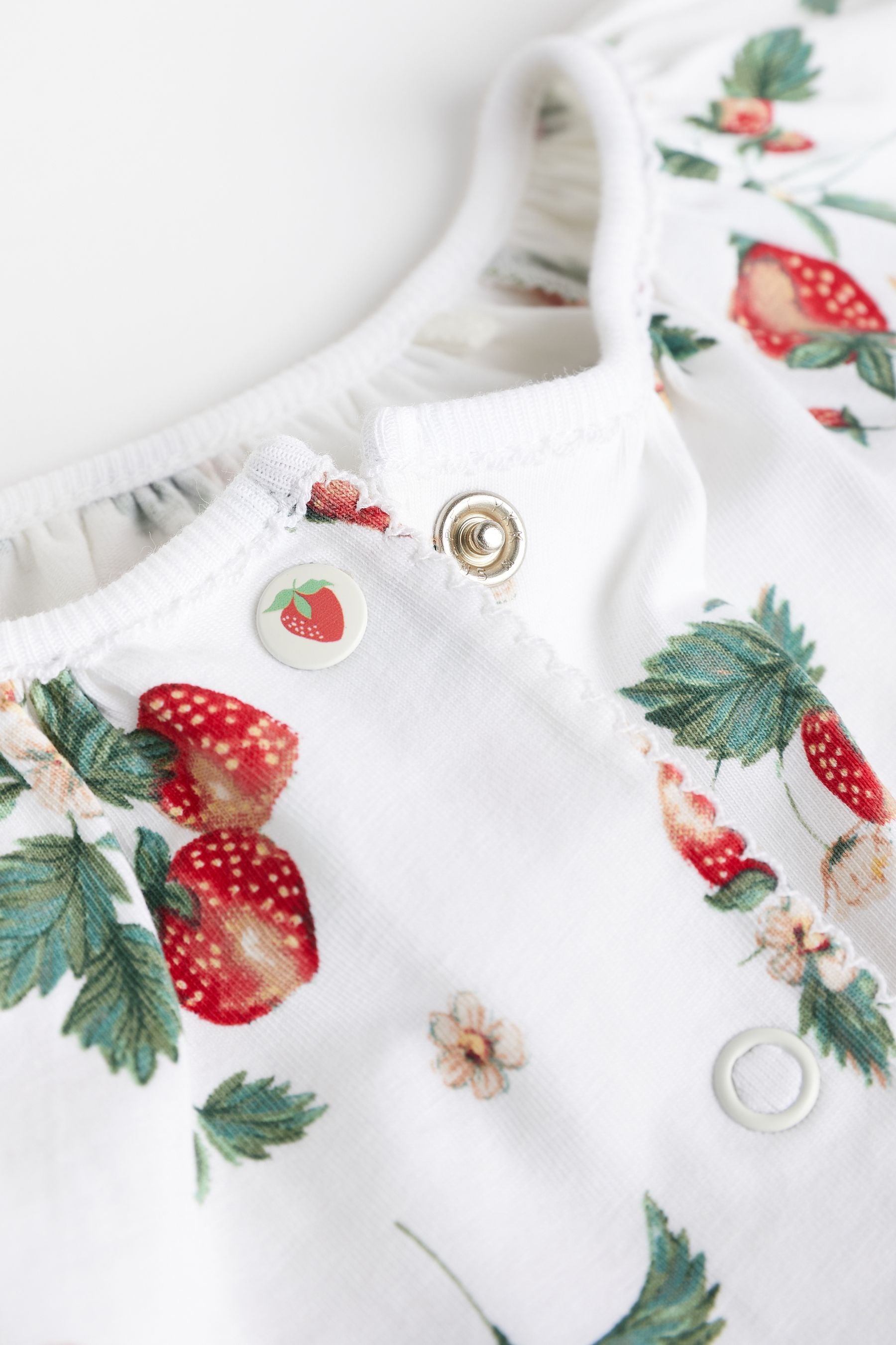 White/Blue/Red Strawberry Baby Rompers 3 Pack