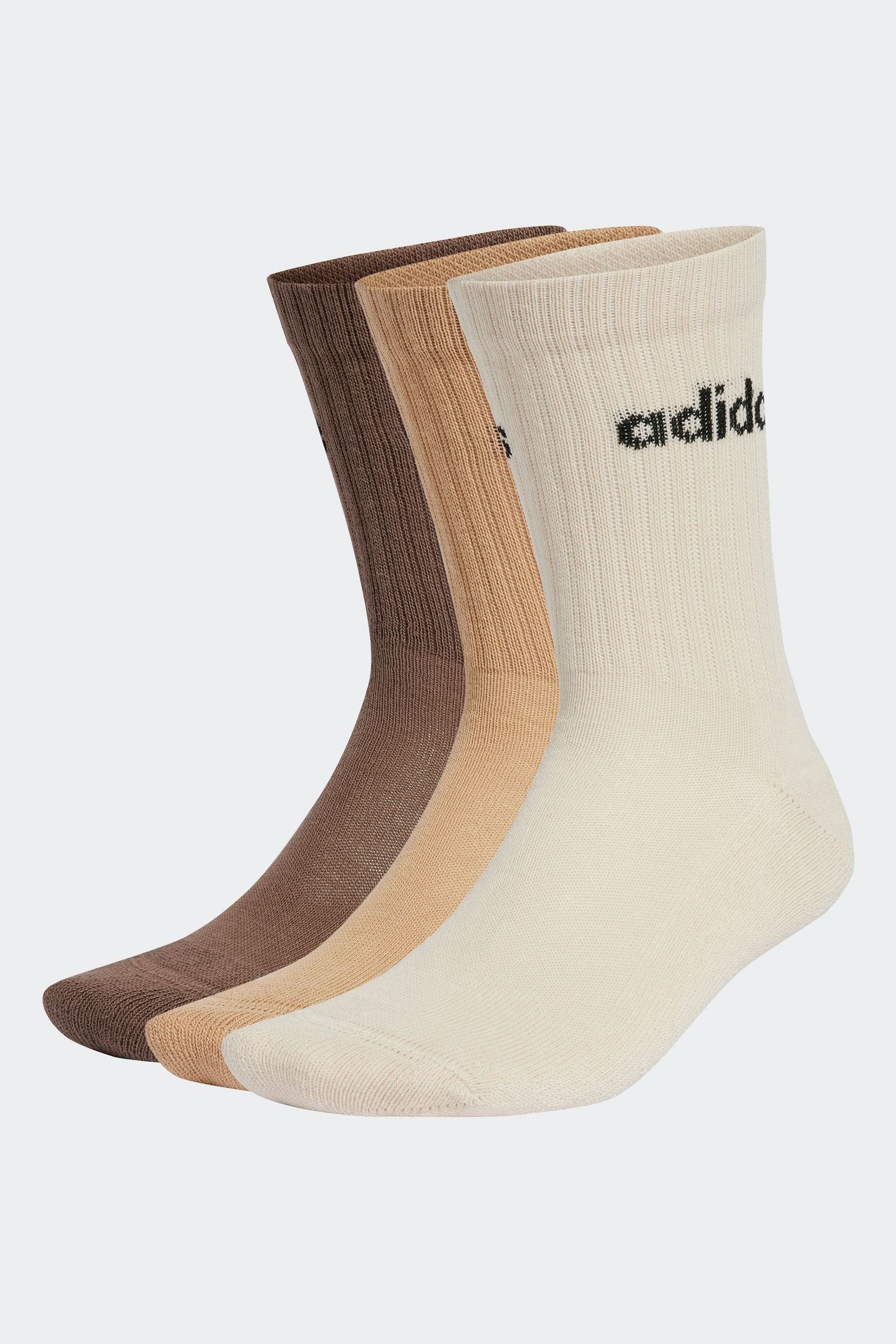 adidas Neutral Linear Crew Cushioned Socks 3 Pack