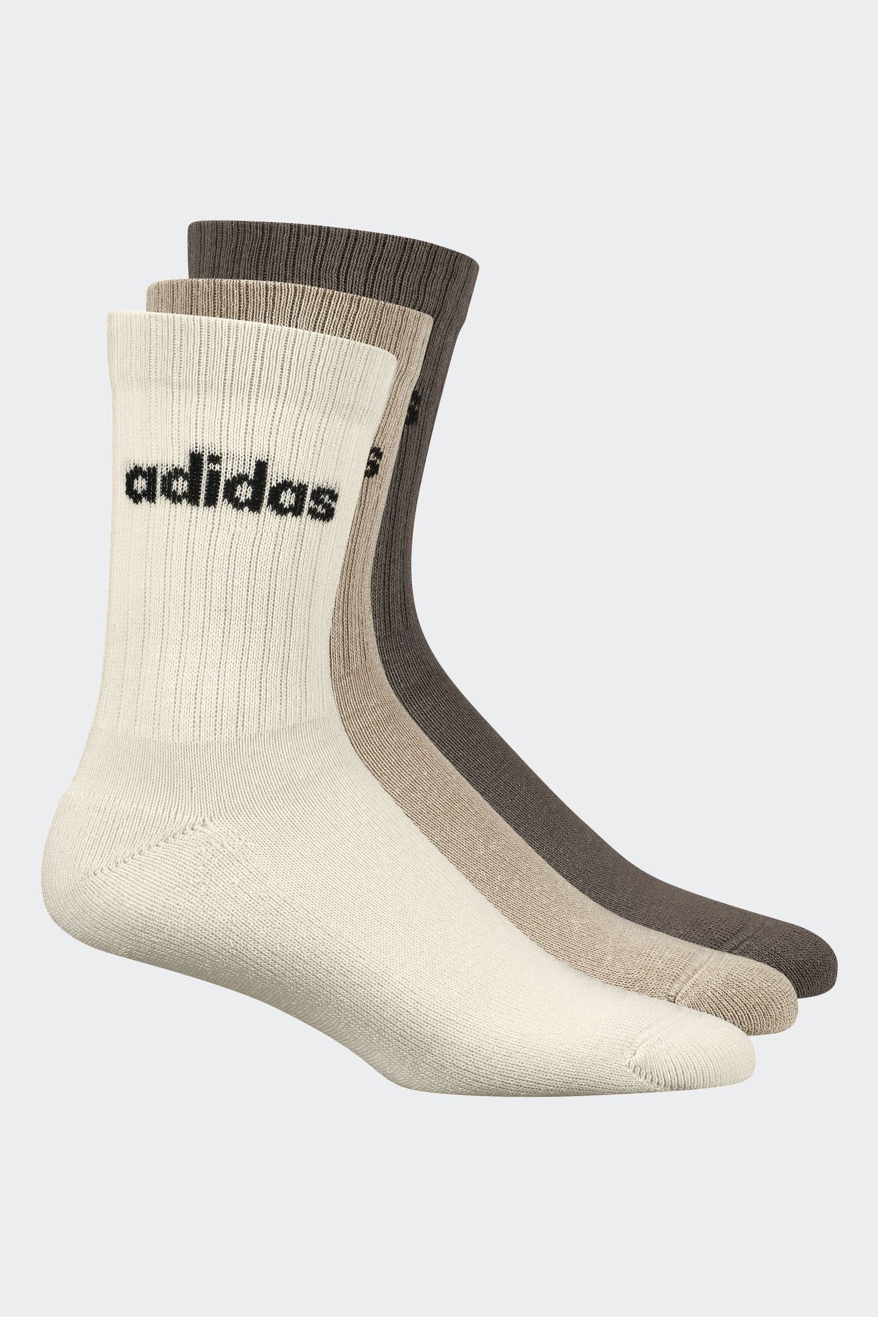 adidas Neutral Linear Crew Cushioned Socks 3 Pack