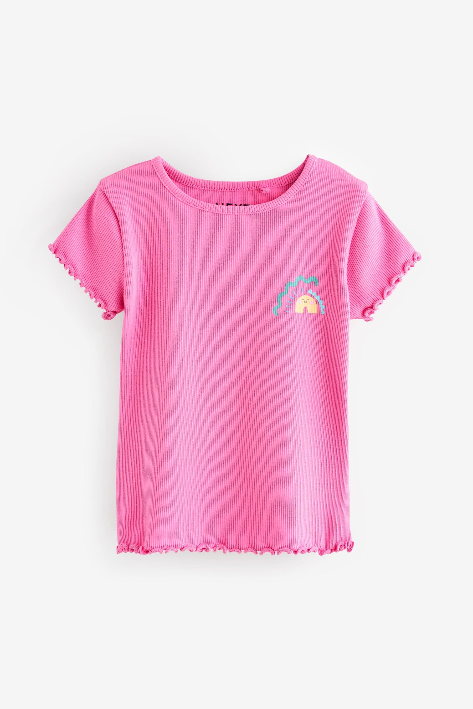 Pink Rib Short Sleeve T-Shirts 5 Pack (3mths-7yrs)