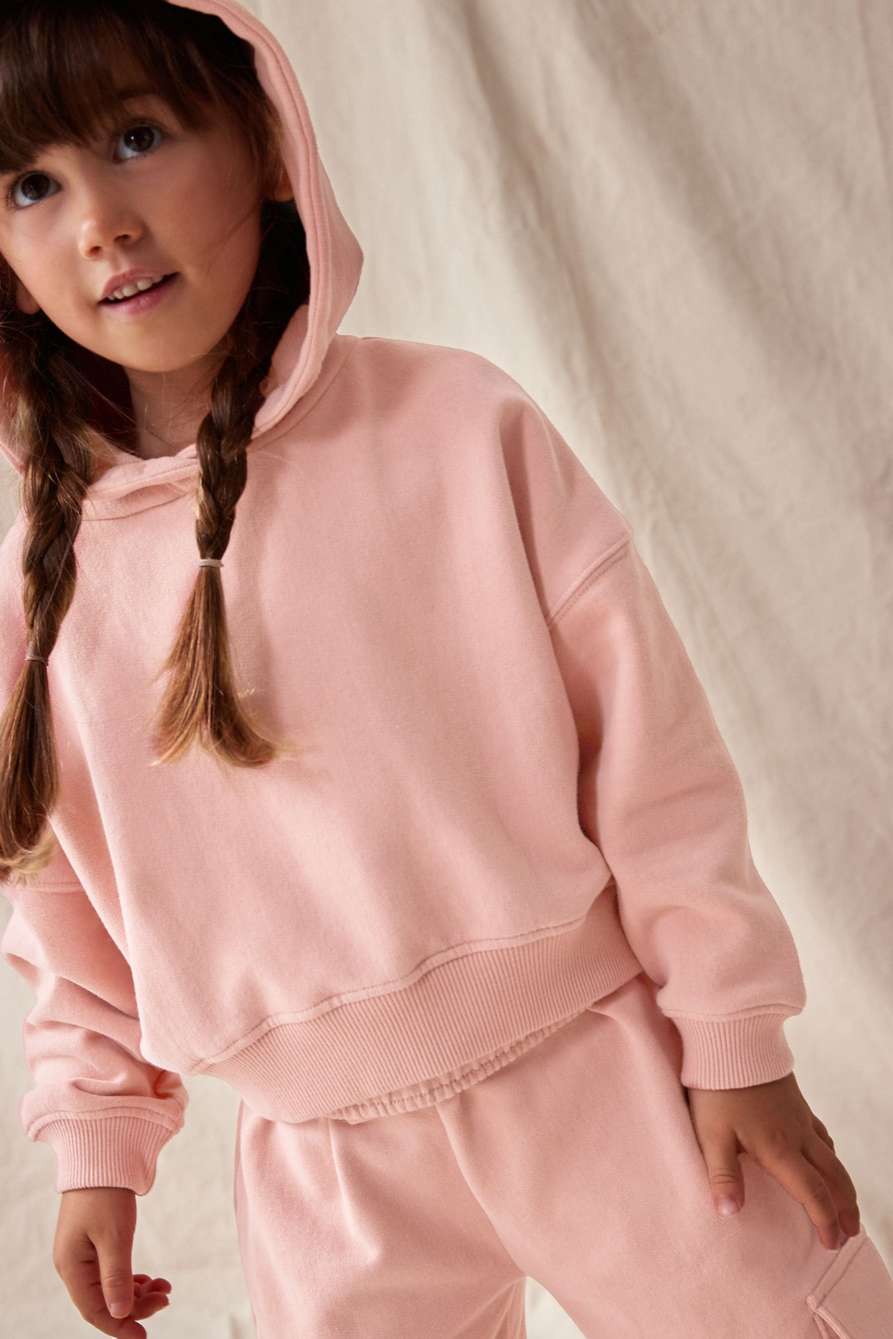 Pink Cropped Hoodie (3-16yrs)