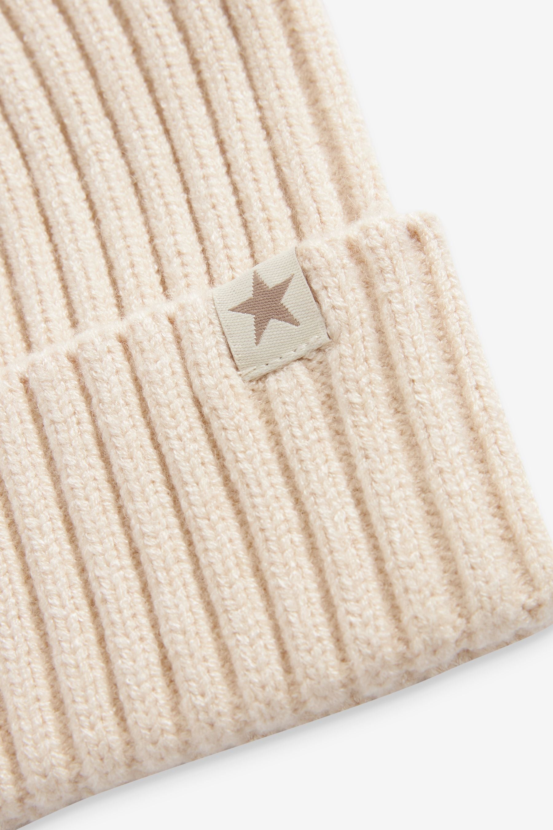 Stone Cream Rib Beanie Hat (1-16yrs)