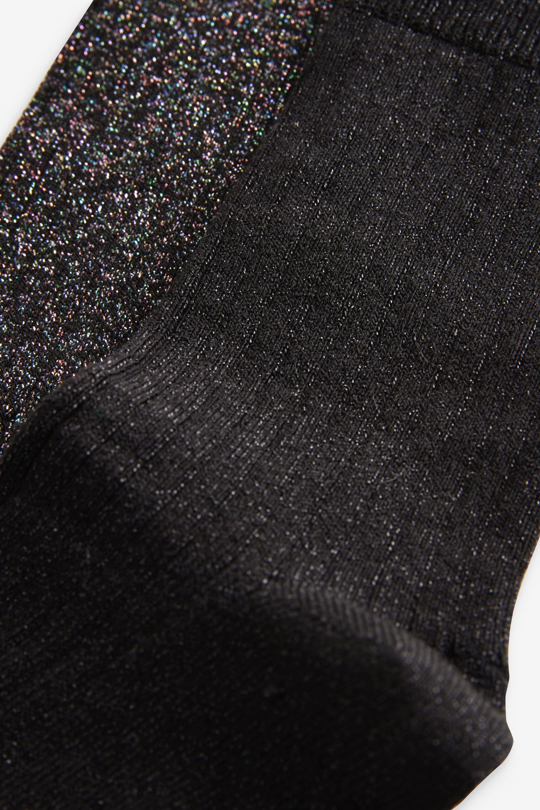 Black and Multi Cotton Rich Sparkle Ankle Socks 2 Pack