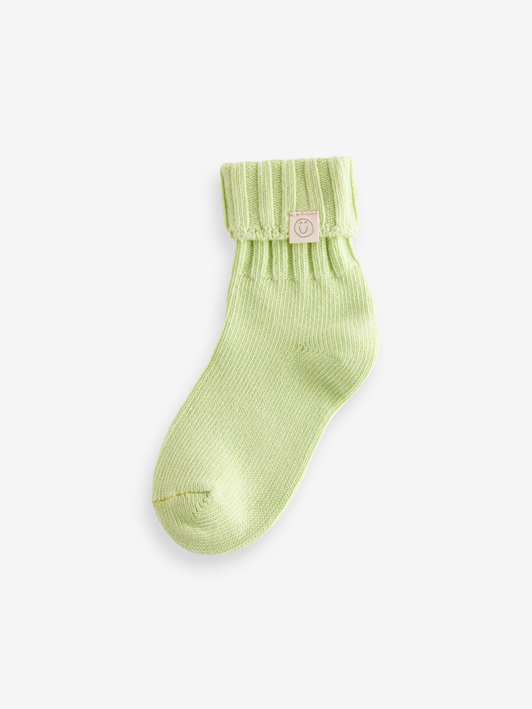 PInk, Blue and Green Cotton Rich Roll Top Ankle Socks 3 Pack