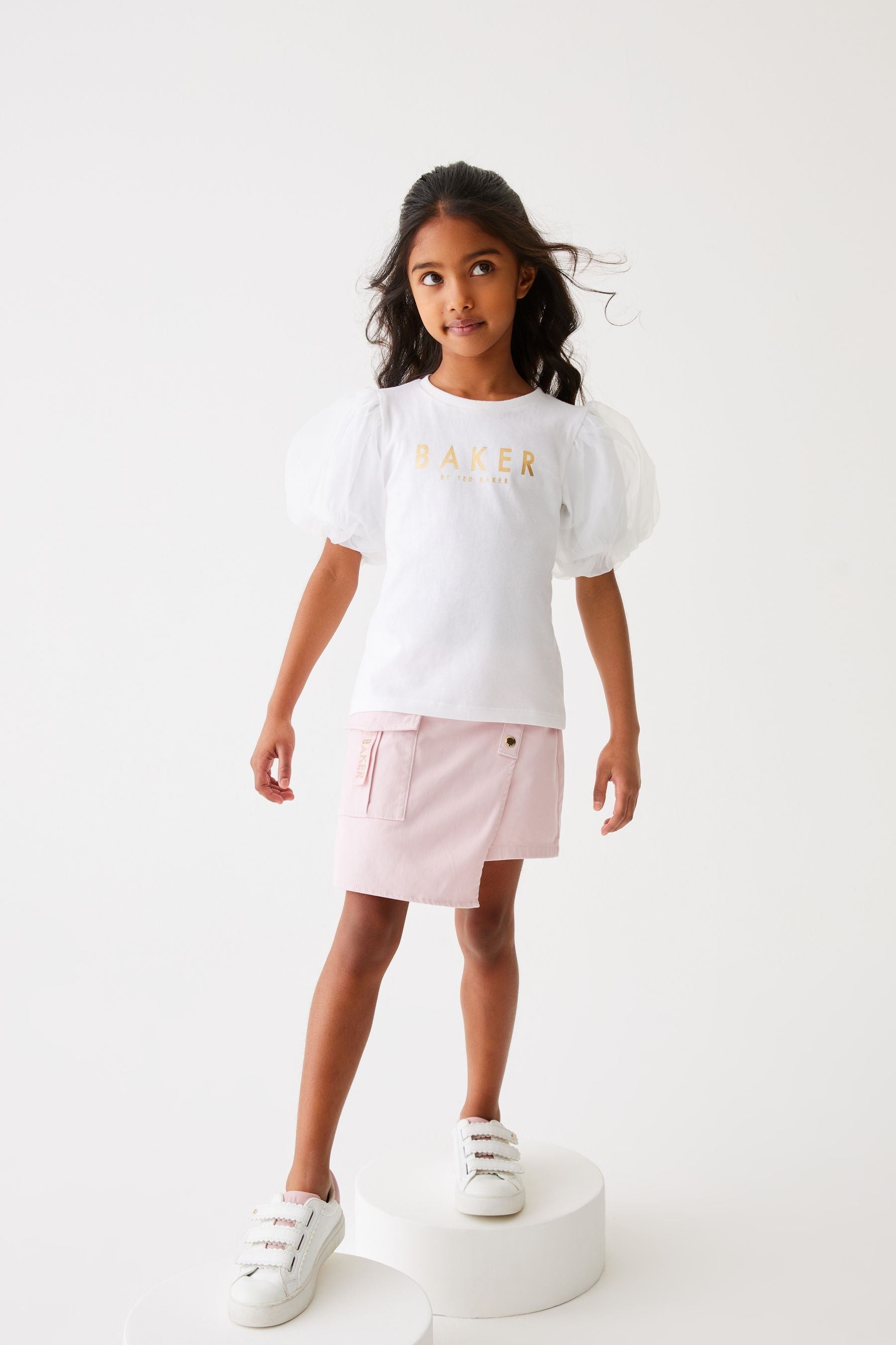 Pink Baker by Ted Baker Organza T-Shirt And Skort Set