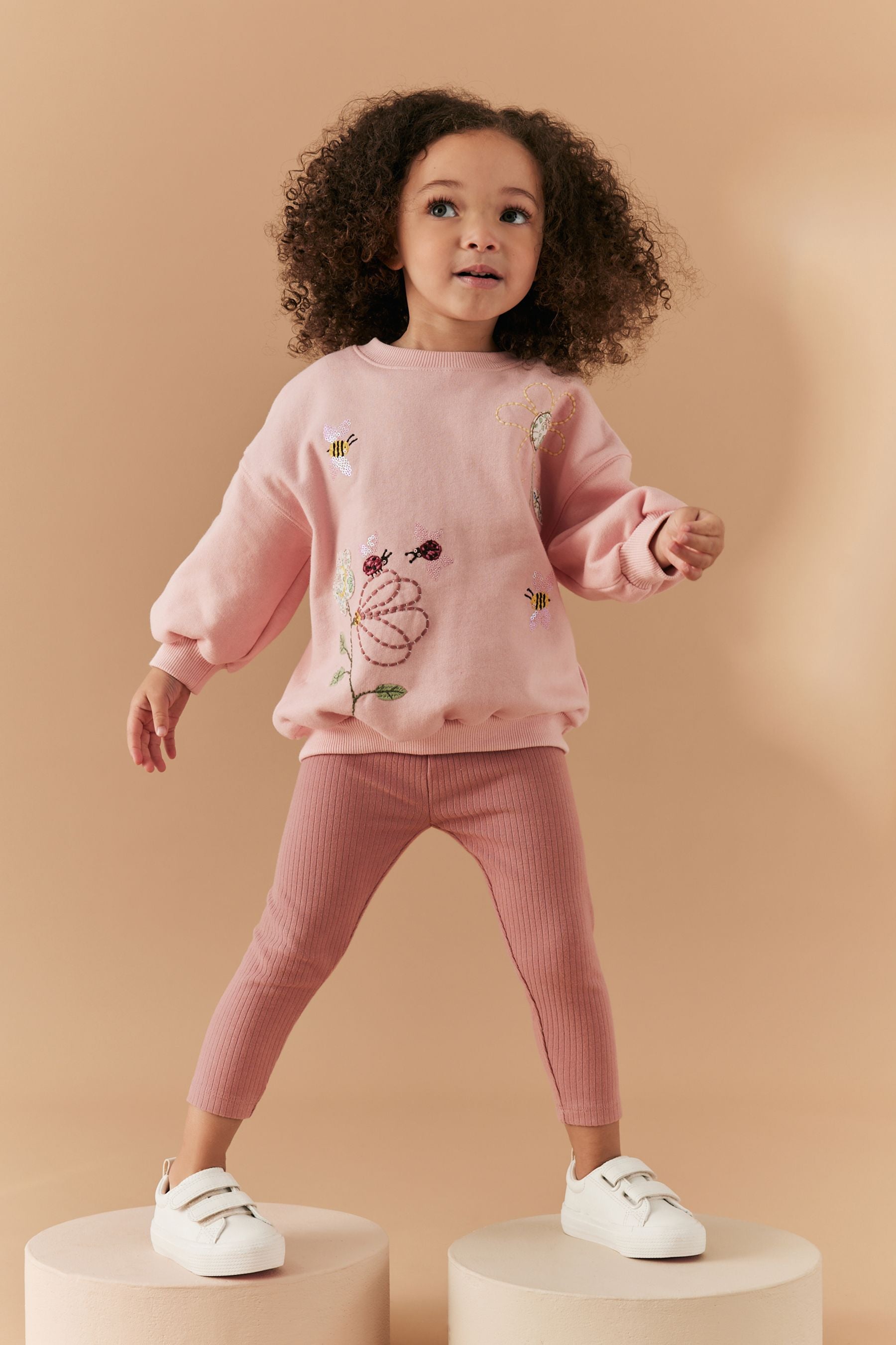 Light Pink Crew Sweatshirt and Leggings Set (3mths-6yrs)