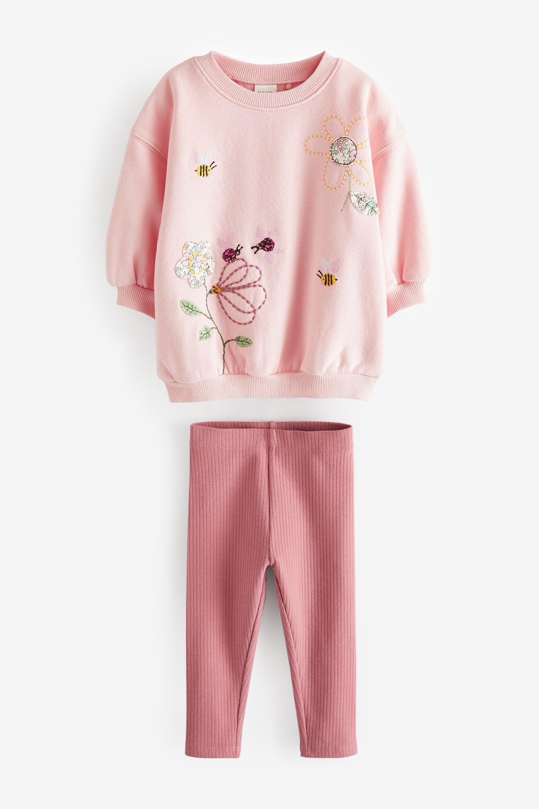 Light Pink Crew Sweatshirt and Leggings Set (3mths-6yrs)