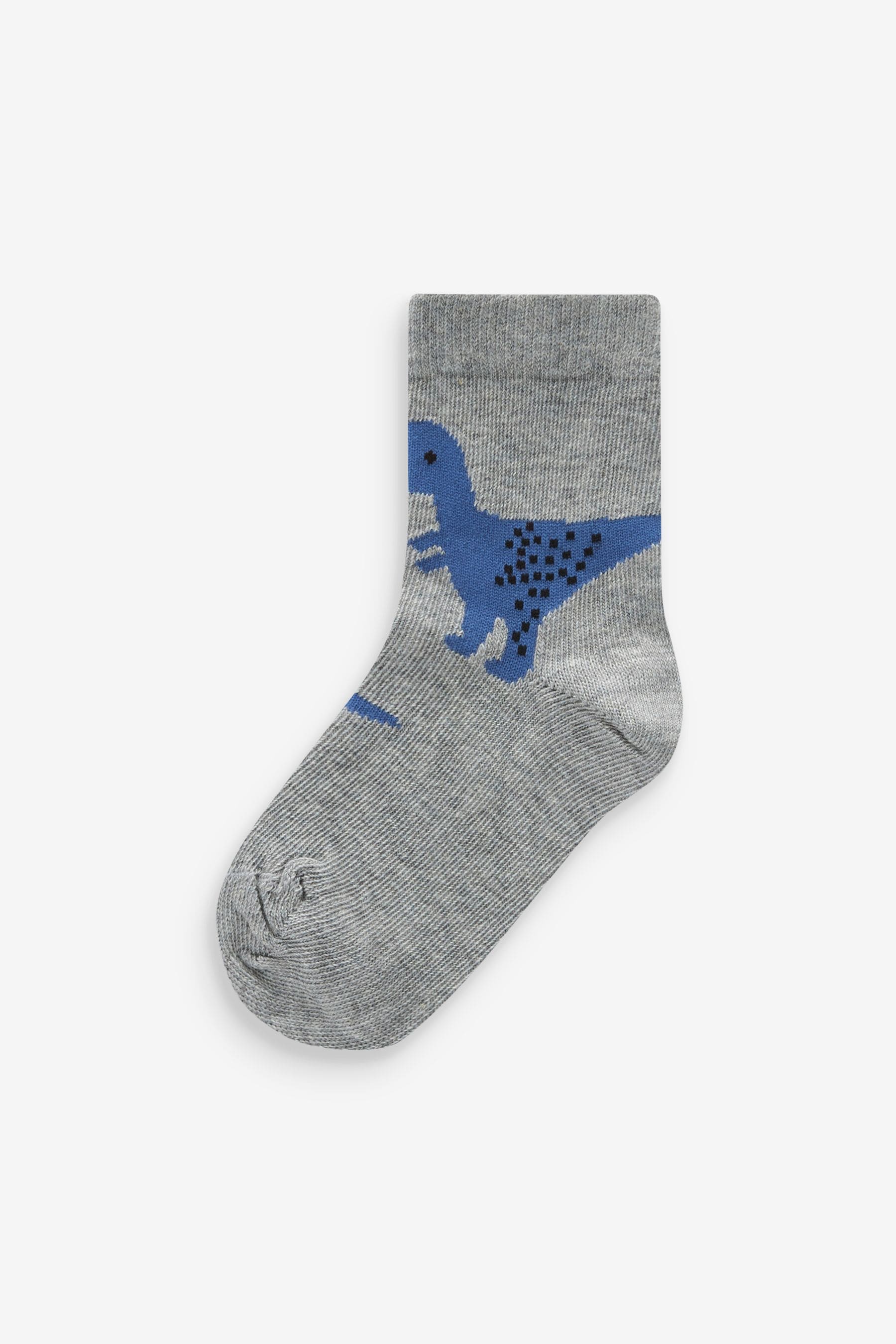 Blue Dino Cotton Rich Socks 7 Pack